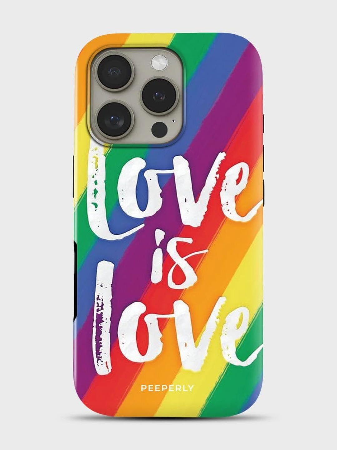 PEEPERLY Unisex iPhone 14 Pro Max Typography Max Love is Love Impact Resistant Back Case