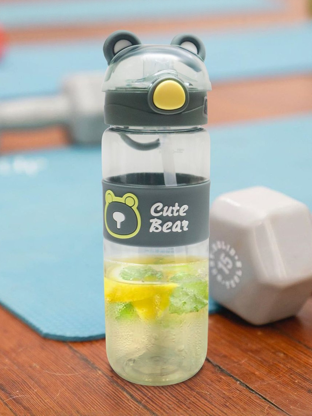 Lifaura Kids Grey & Yellow Single Colourblocked Water Bottle 550 ml