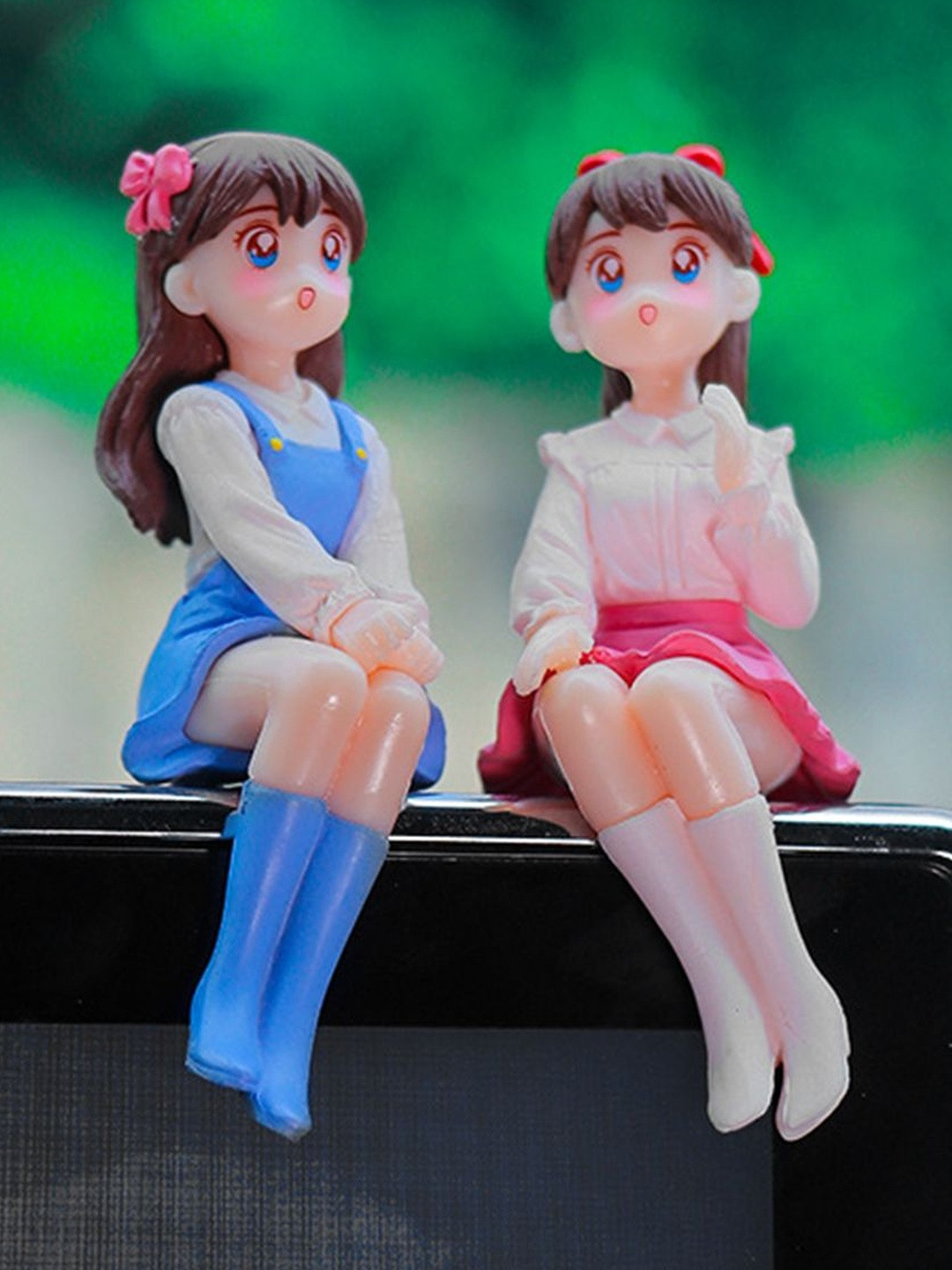 Flenzy Blue 2 Pieces Sweetheart Girl Figurine Showpieces