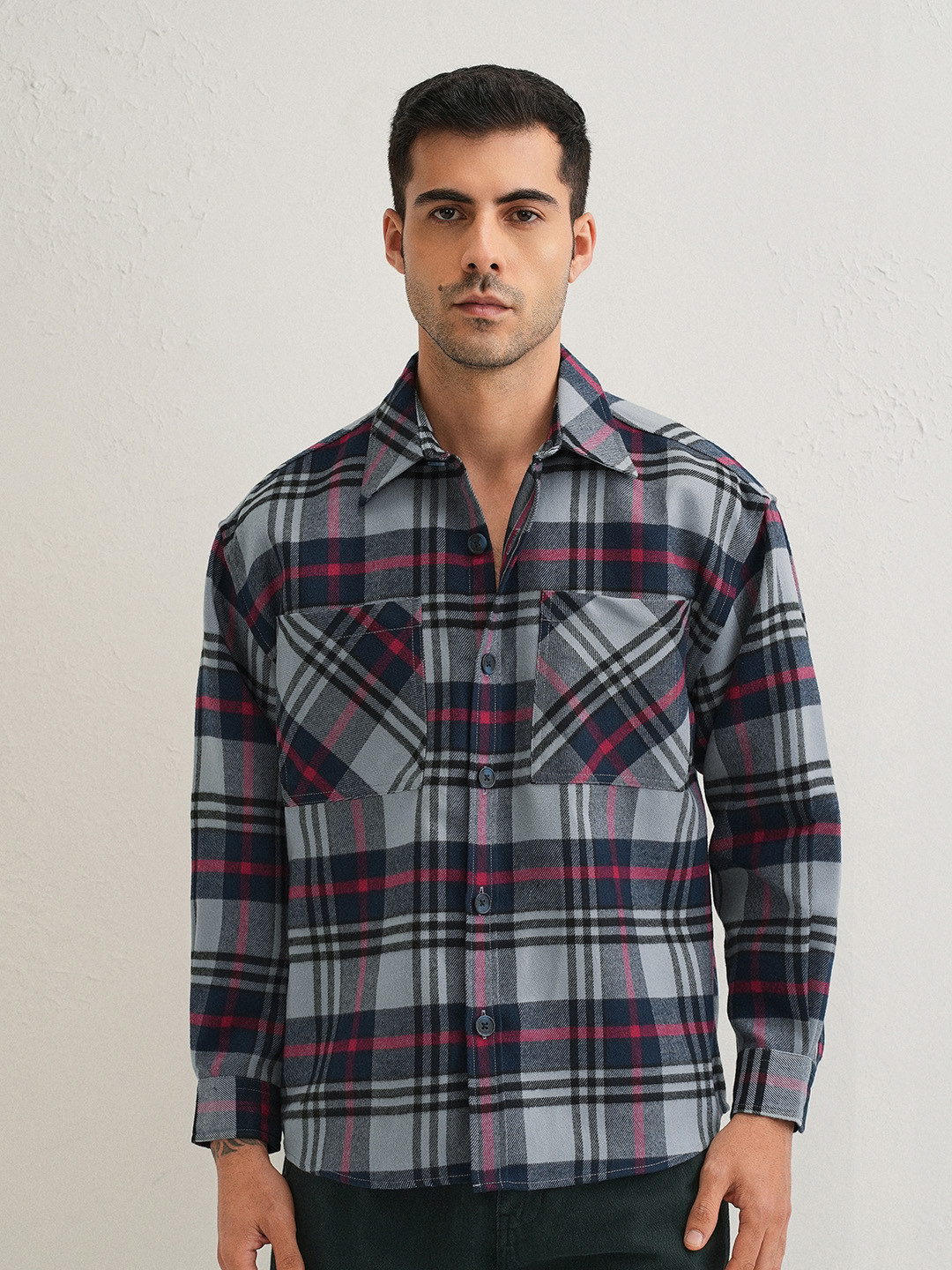 Banana Club Men Checked Relaxed Fit Shacket