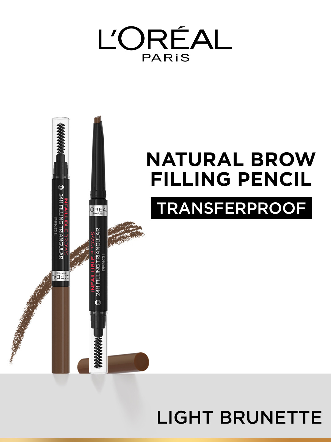 LOreal Paris Infallible Brow 24H Filling Triangular Pencil - 1g - 5.0 Light Brunette
