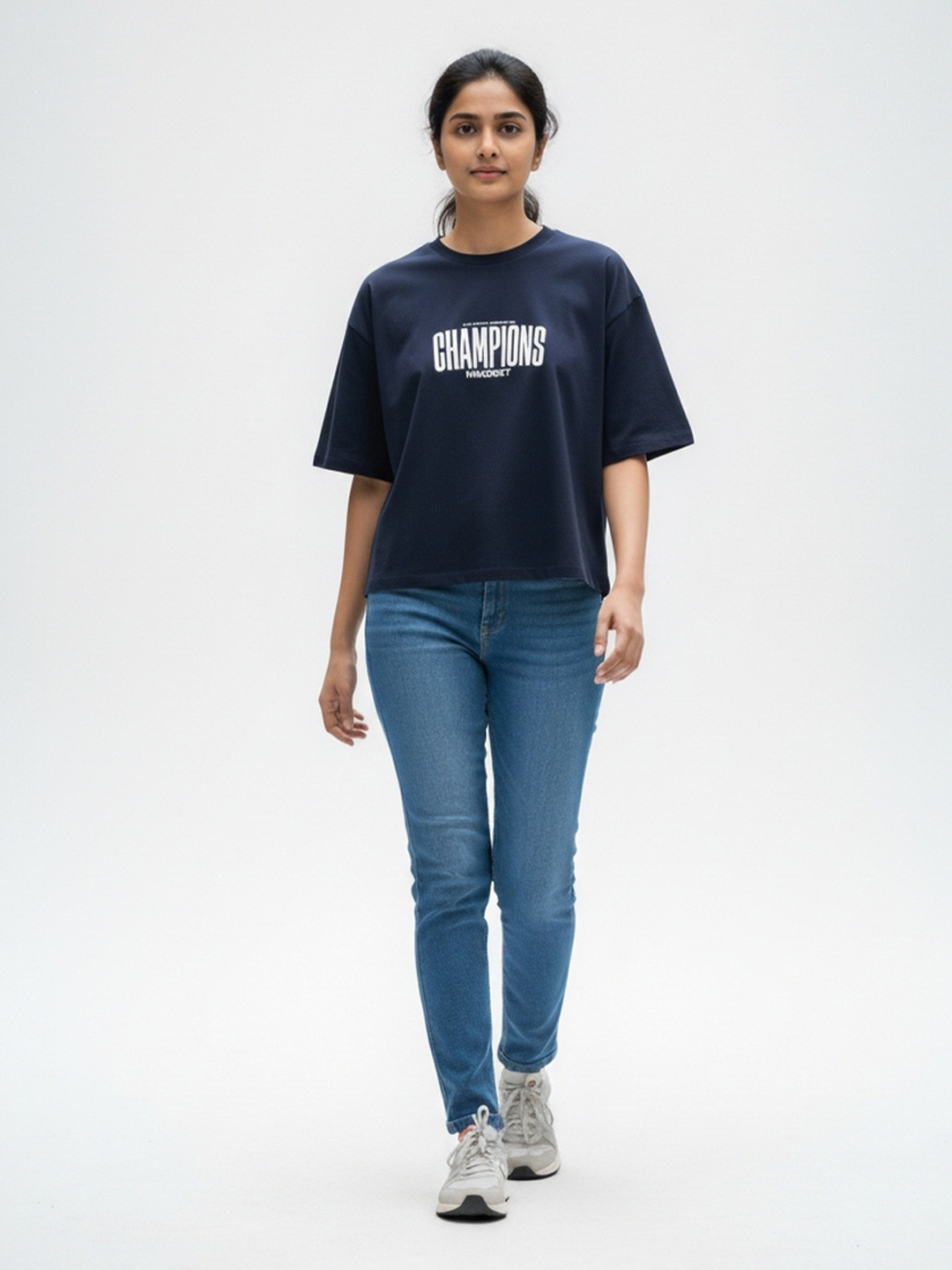 The Hustle Groove Co. Unisex Typography Printed Round Neck Pure Cotton Oversized T-shirt