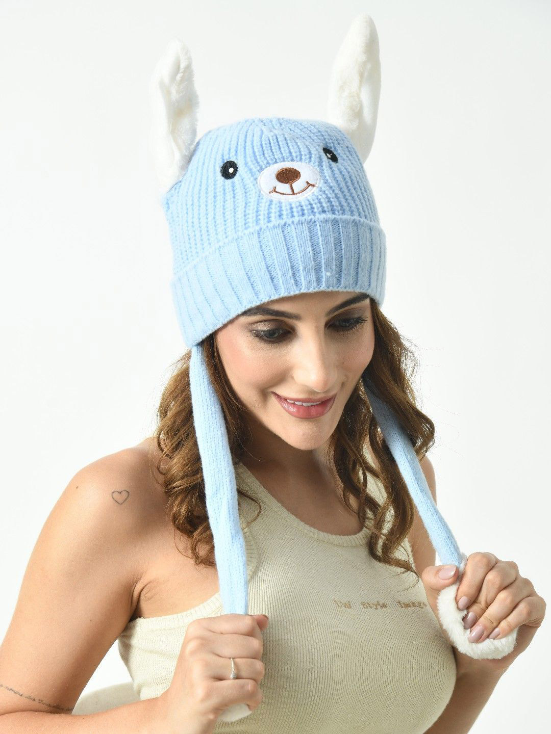 PIFTIF Women Blue Woolen Earmuff