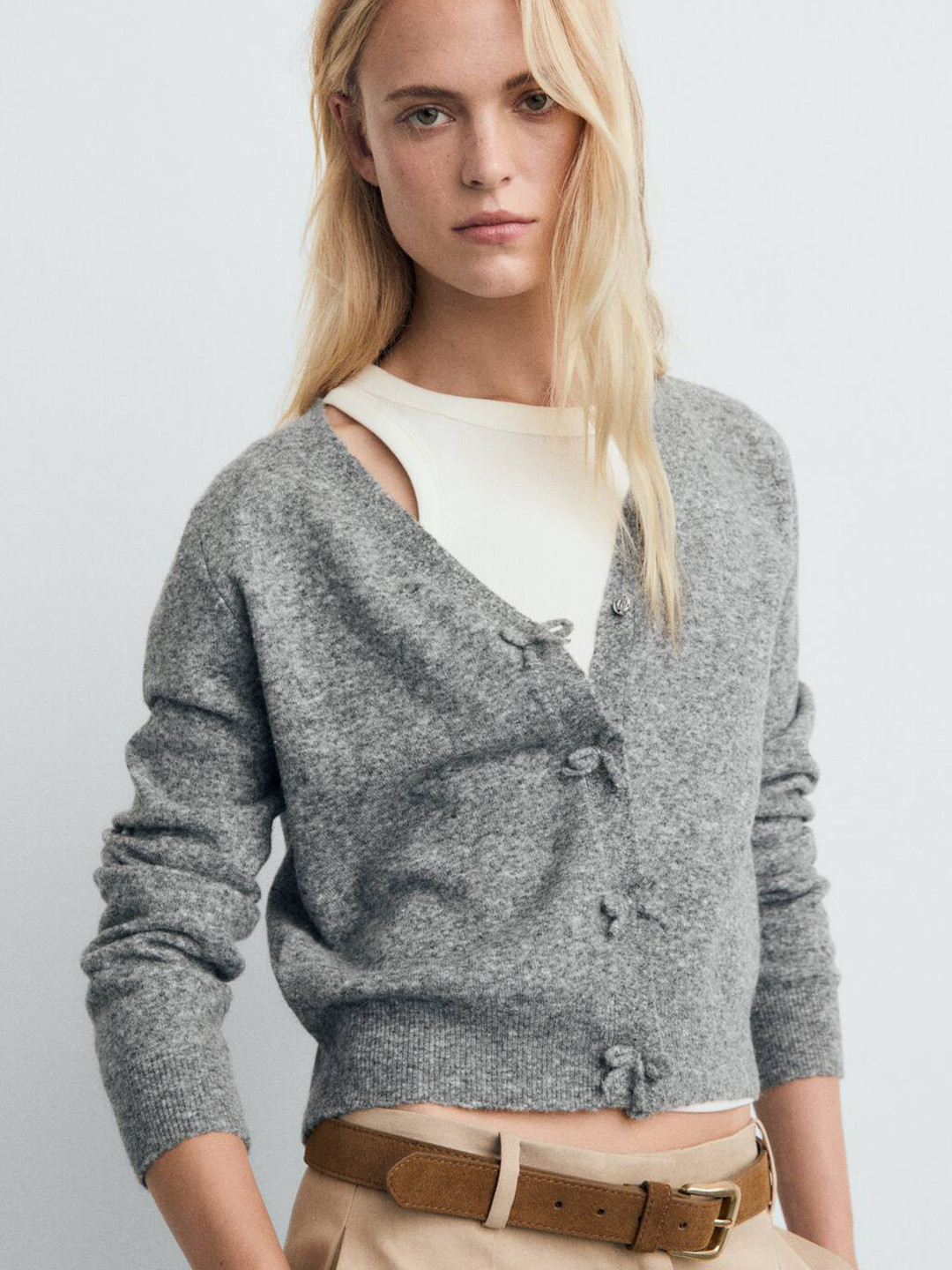 MANGO Melange Effect Cardigan