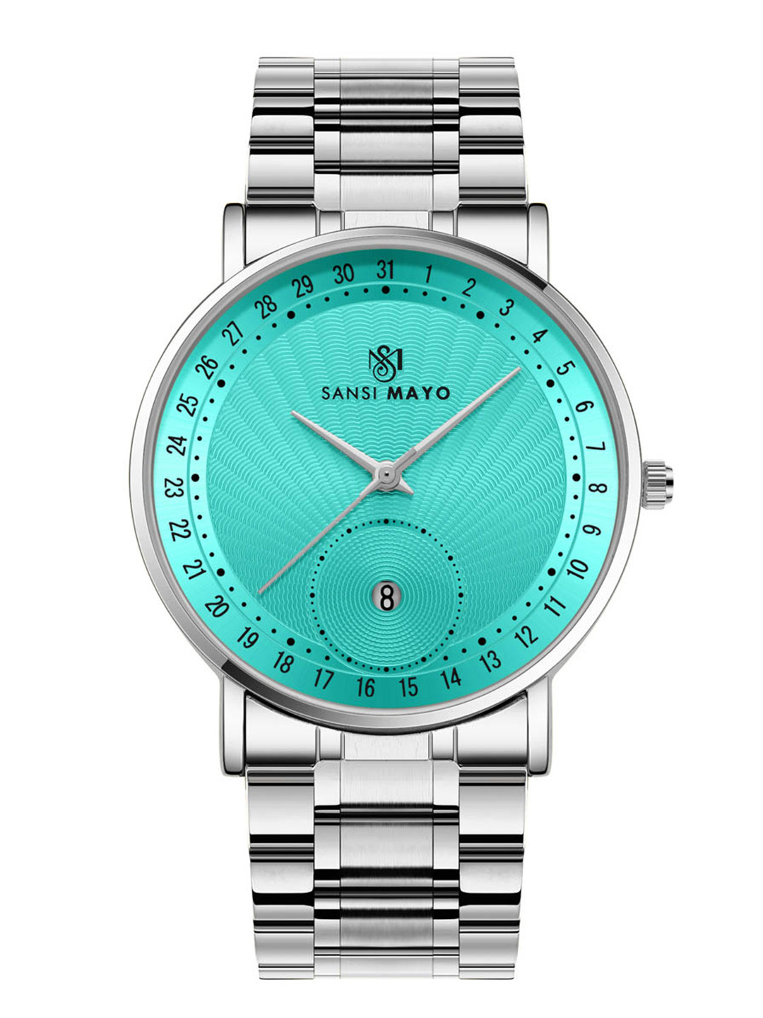 SANSIMAYO Axis Dial & Stainless Steel Straps Analogue Watch SM-M-307-S-S-SB
