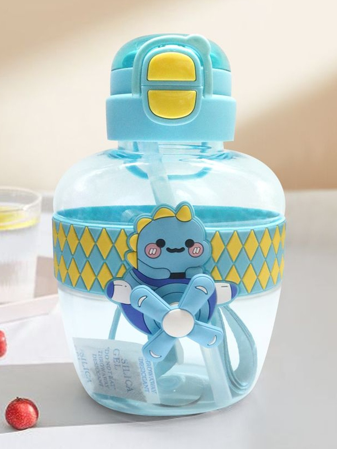 Lifaura Kids Turquoise Blue & Yellow Cartoon Characters Printed Sipper - 550 ml