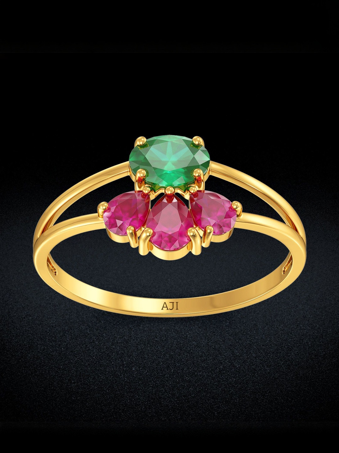 Joyalukkas 22Kt Gold Droplet Finger Ring - 1.56 g