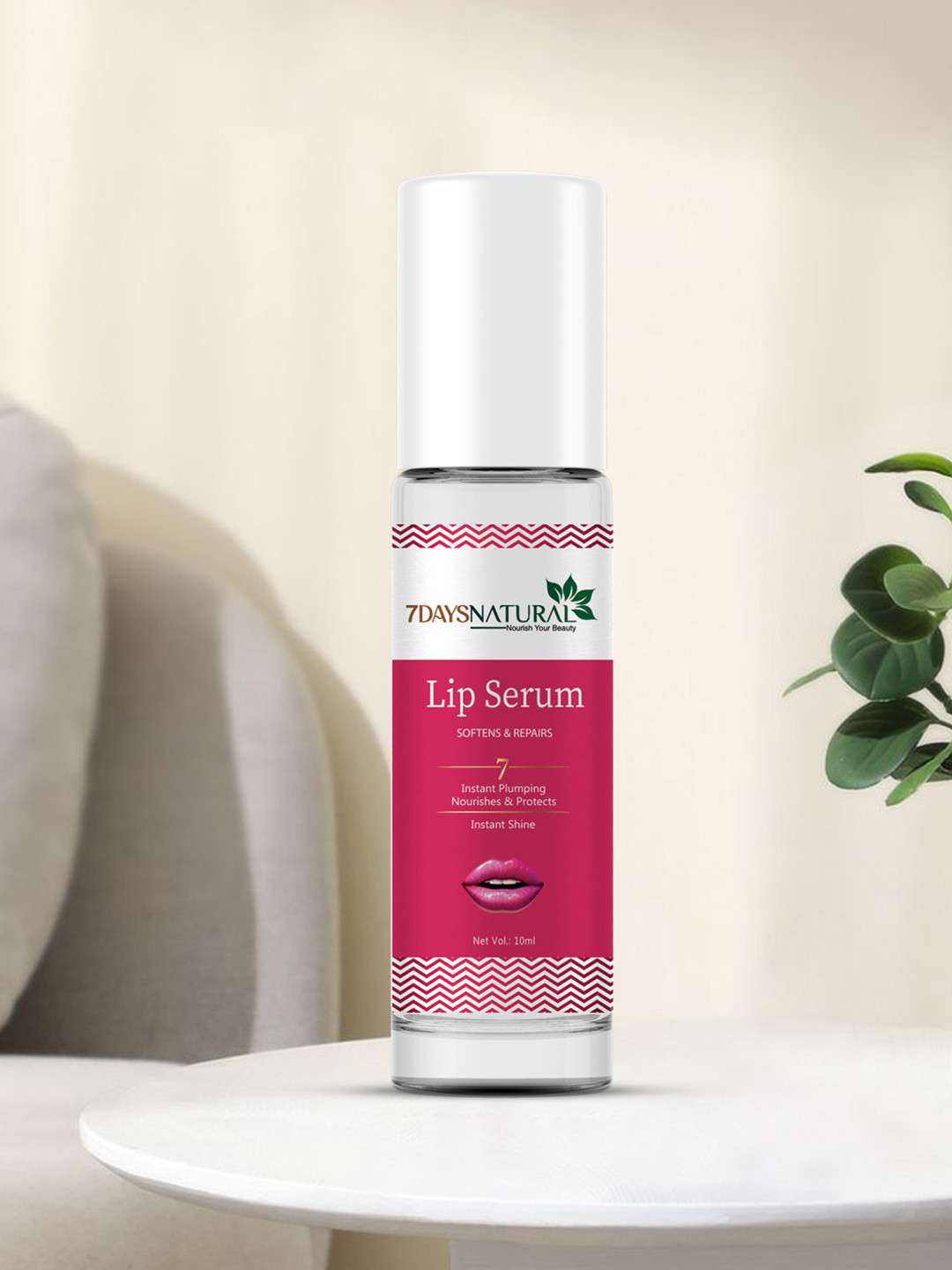 7DAYSNATURAL Feel Of Nature Lip Serum Roll On For Soft & Supple Lips - 10ml