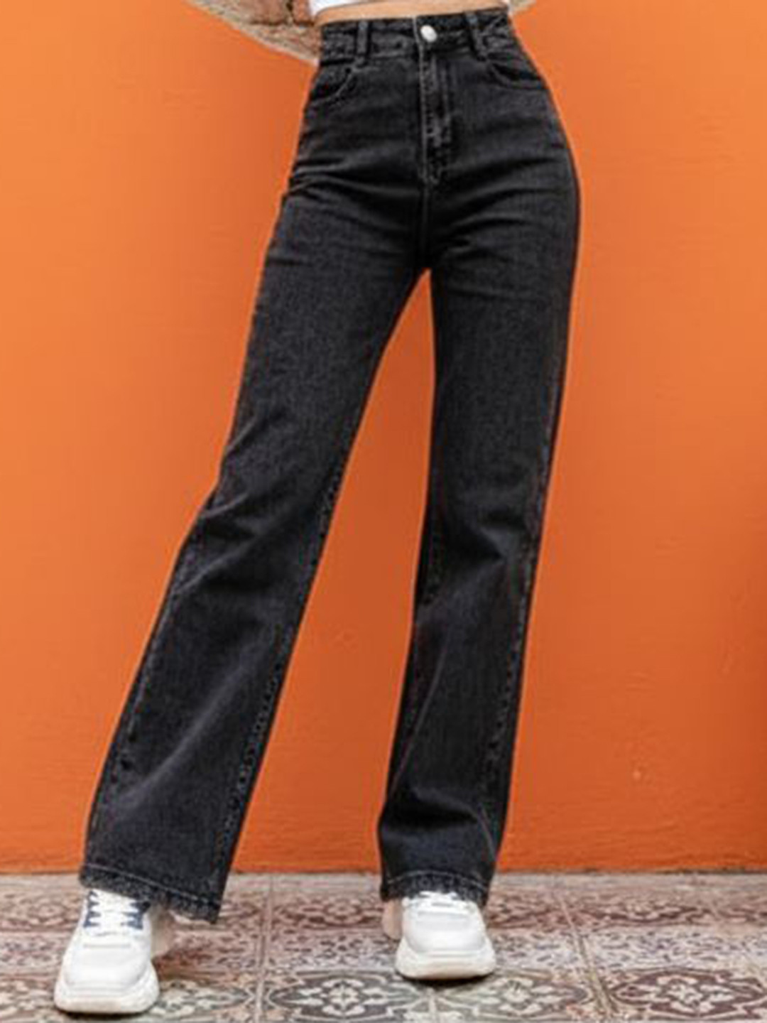 VBEAUTI Women Jean Relaxed Fit High-Rise Light Fade Stretchable Retro Wide Leg Jeans