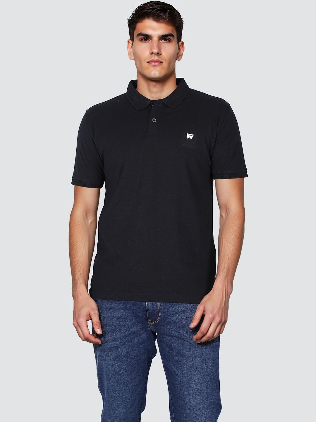Wrangler Men Brand Logo Polo Collar Pure Cotton T-shirt