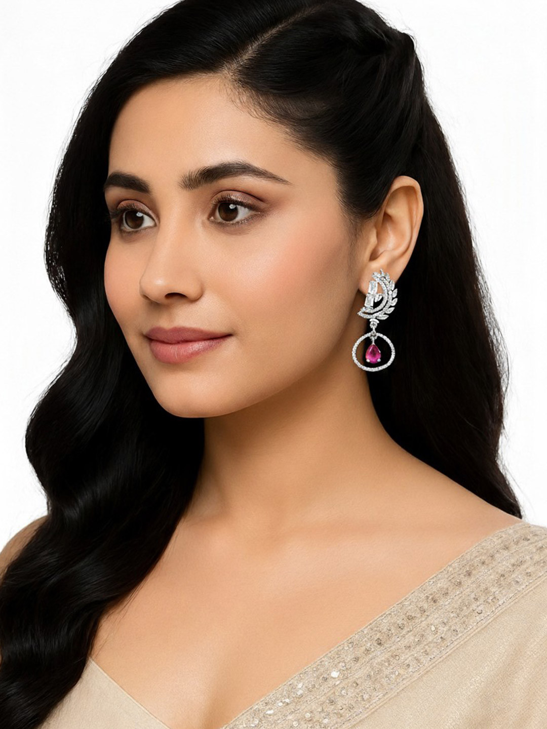 Roop Katha  Pink Earrings