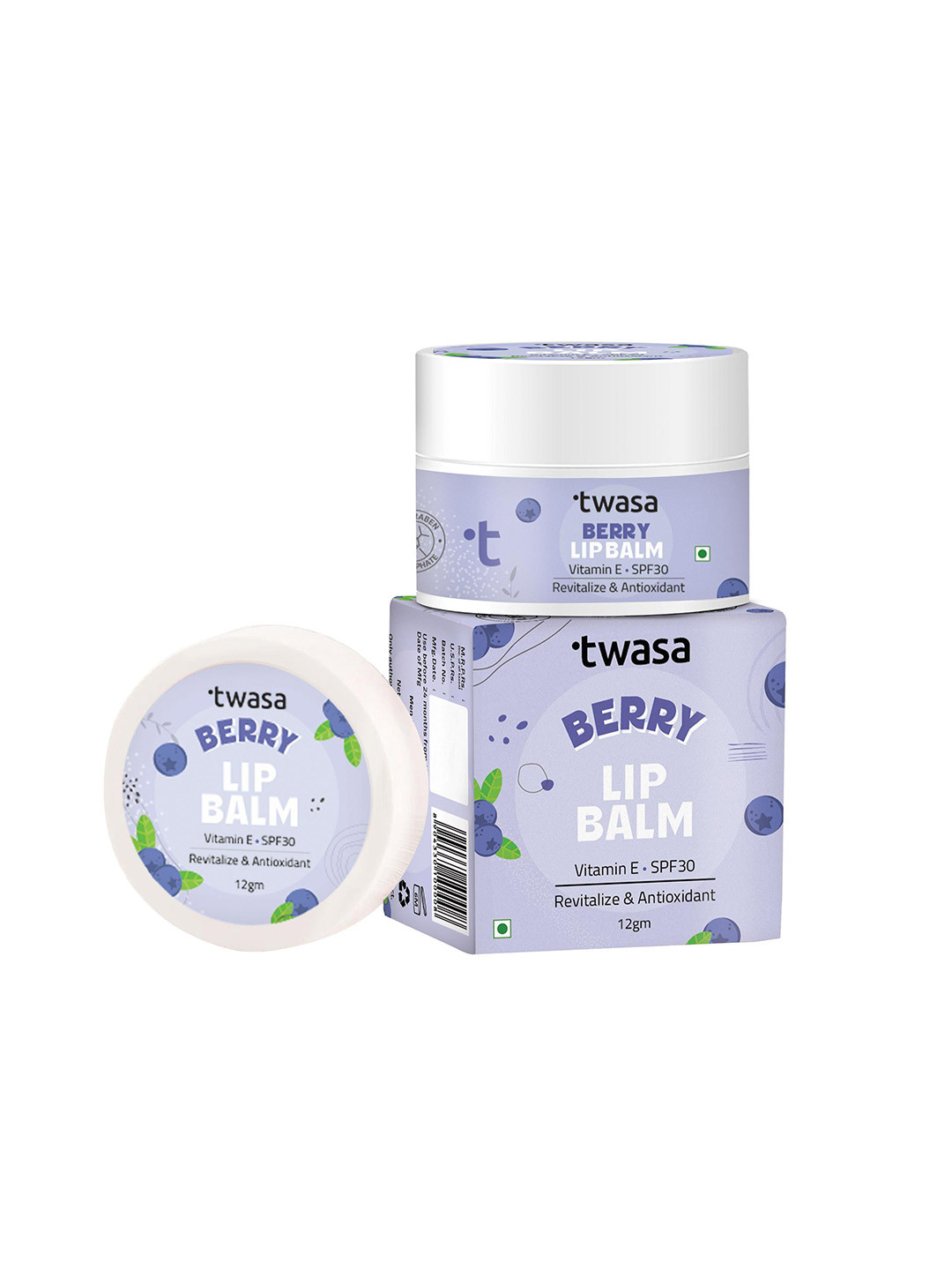 Twasa Lip Balm With SPF 30 & Vitamin E For Nourishment - 12 g - Berry