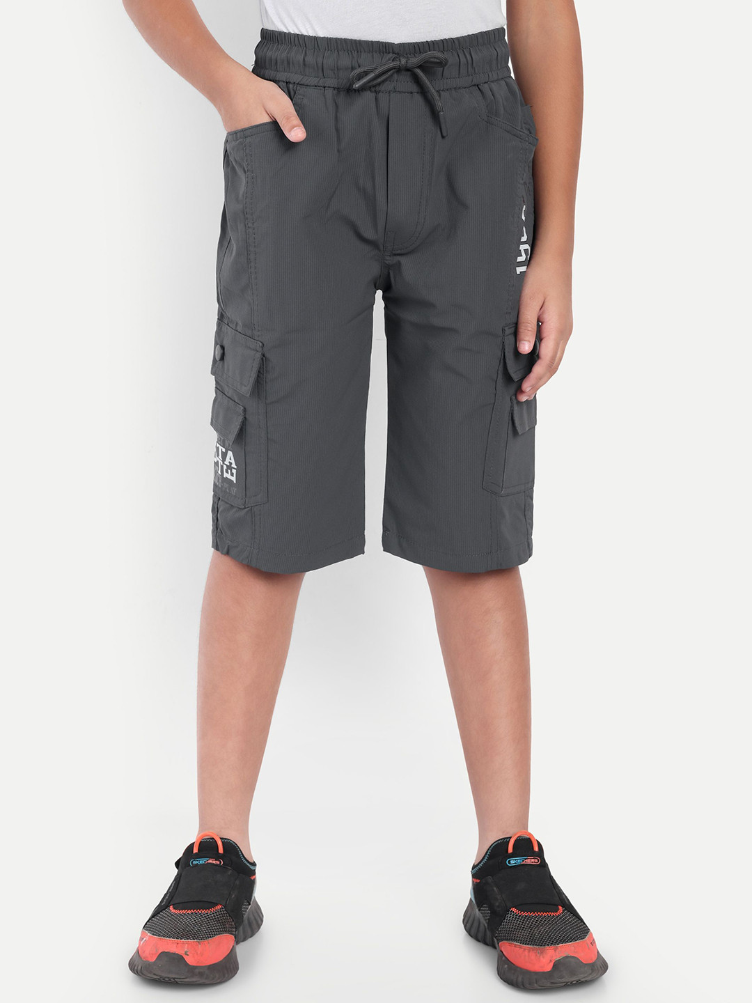 PUPPET-NX Boys Regular Fit Mid-Rise Cargo Shorts with Drawstring Closure