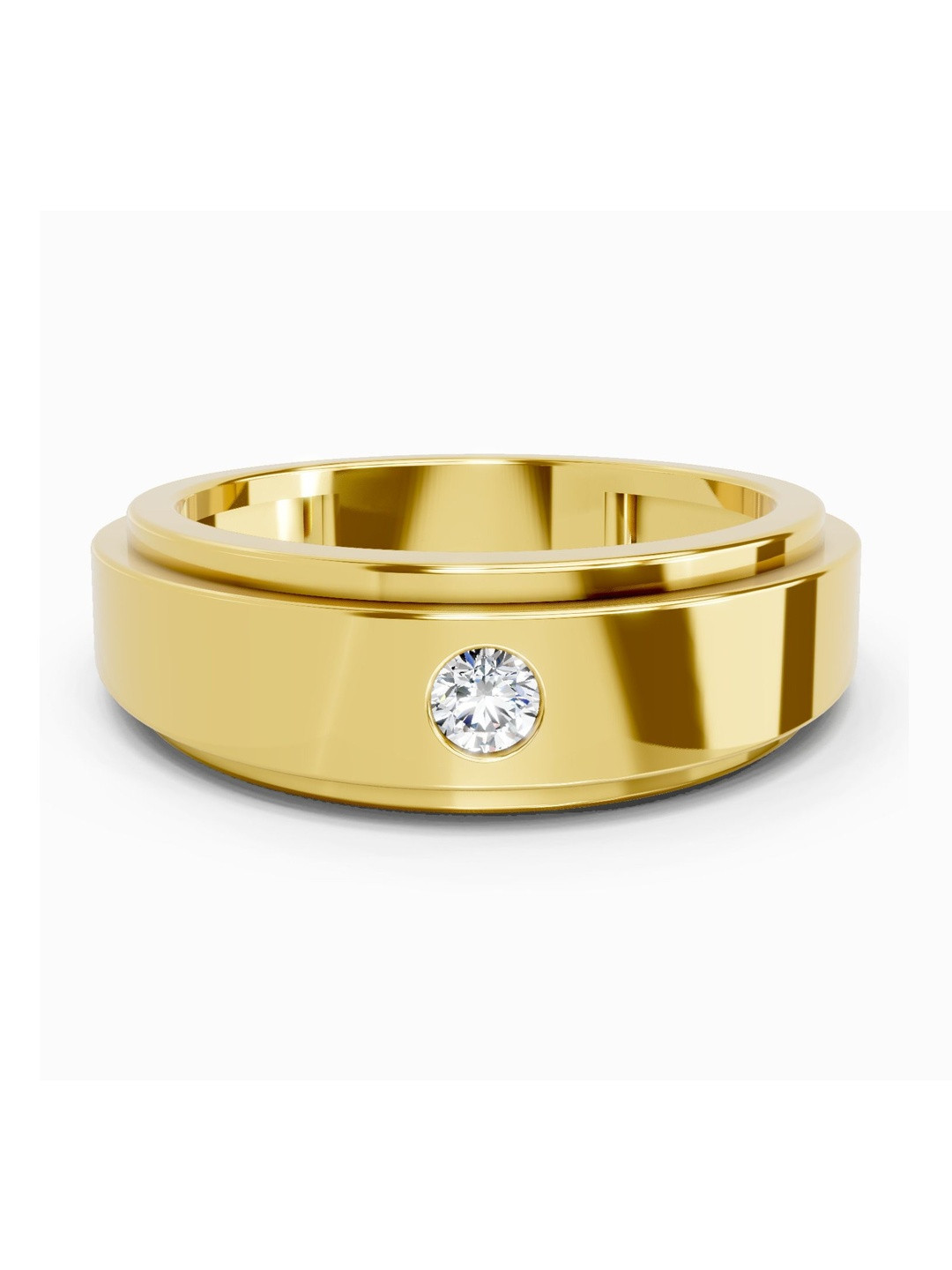 Sparkles Men 14Kt Gold Finger Ring With 0.11 Carat Lab Grown Diamond