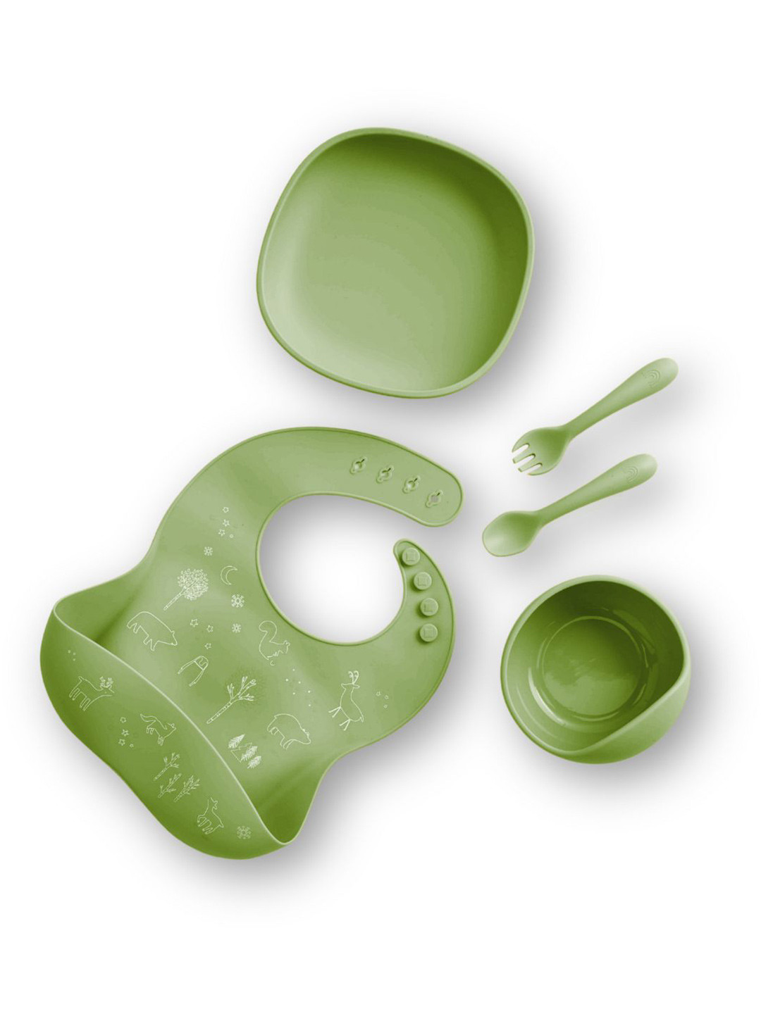 BabyStreet 4- Pcs Dishwasher Safe All-In-One Feeding Set