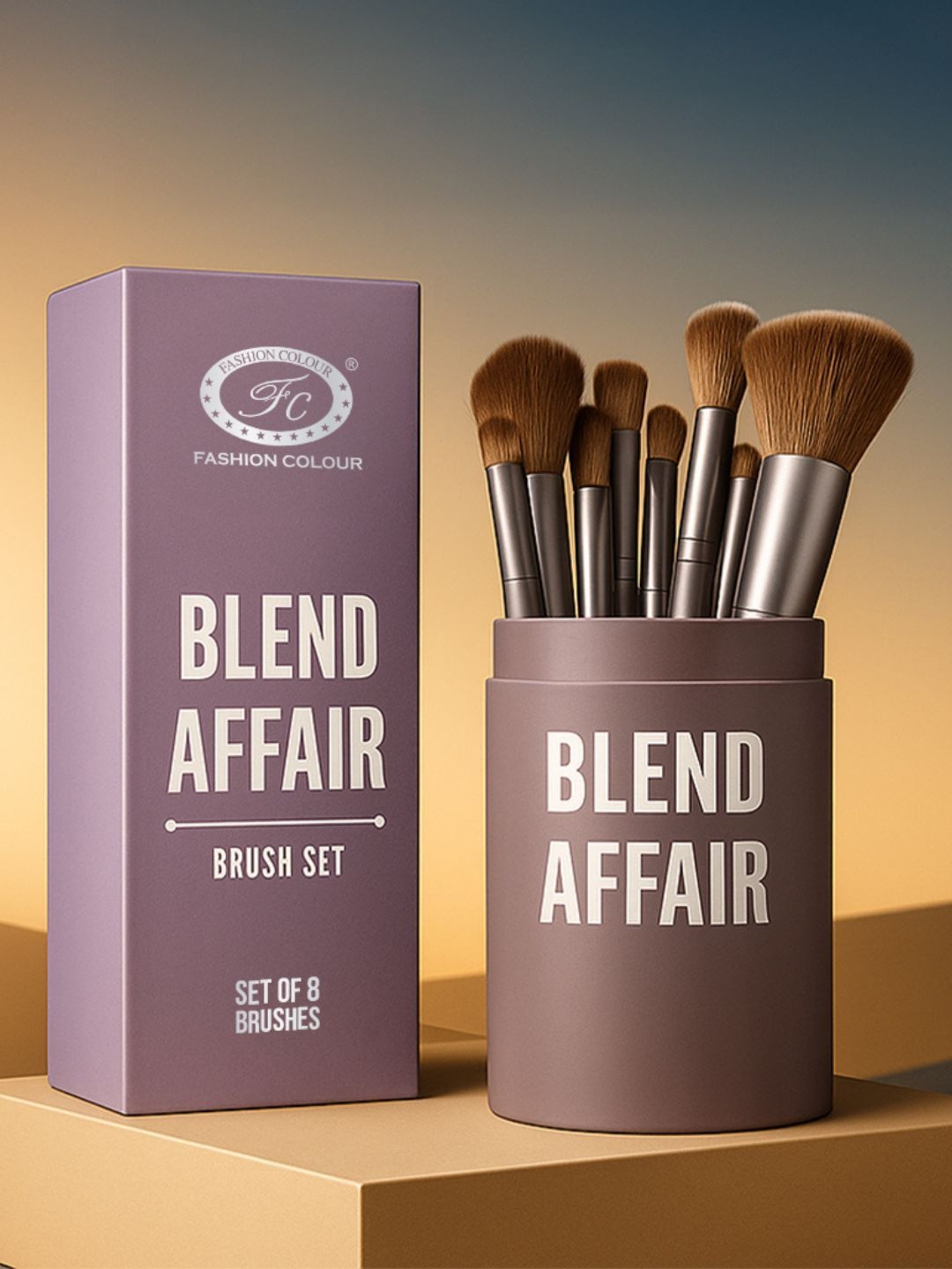 Fashion Colour Blend Affair Set of 8 Professional Makeup Brush Set - MBS05