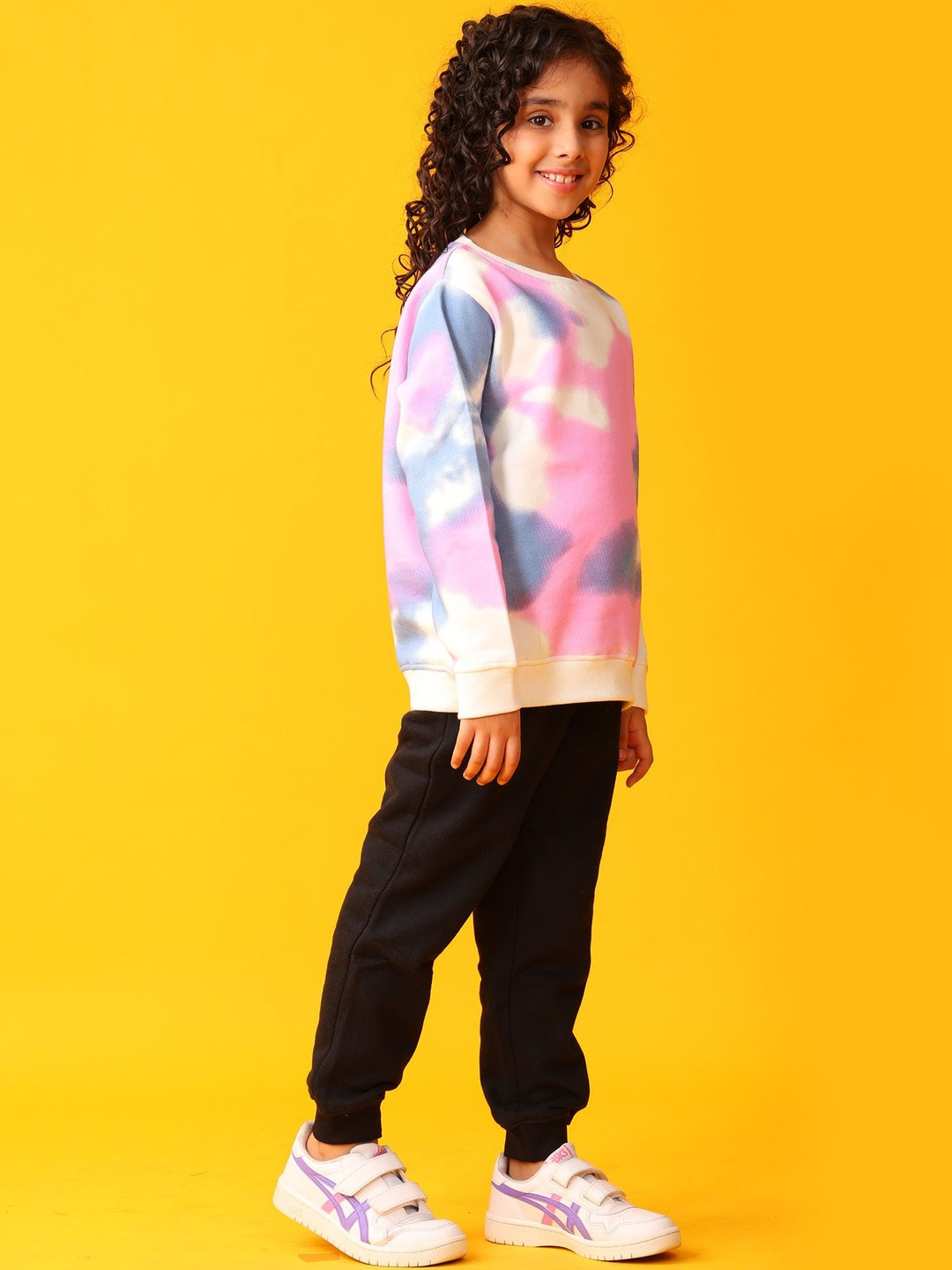 Anthrilo Girls Tie and Dye Long Sleeves Sweatshirt With Joggers