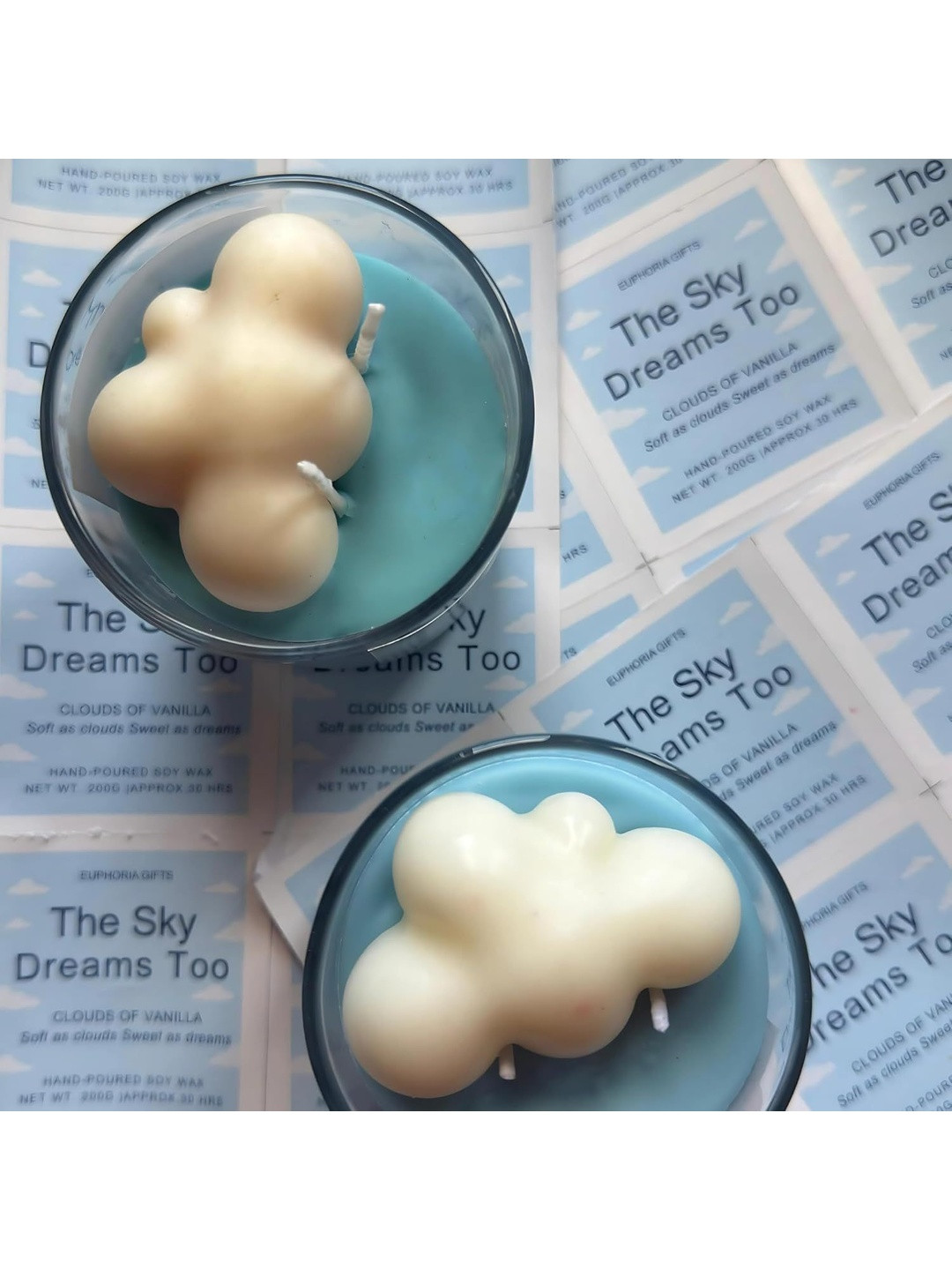 Euphoria Gifts White & Blue 2 Pieces Scented Candles