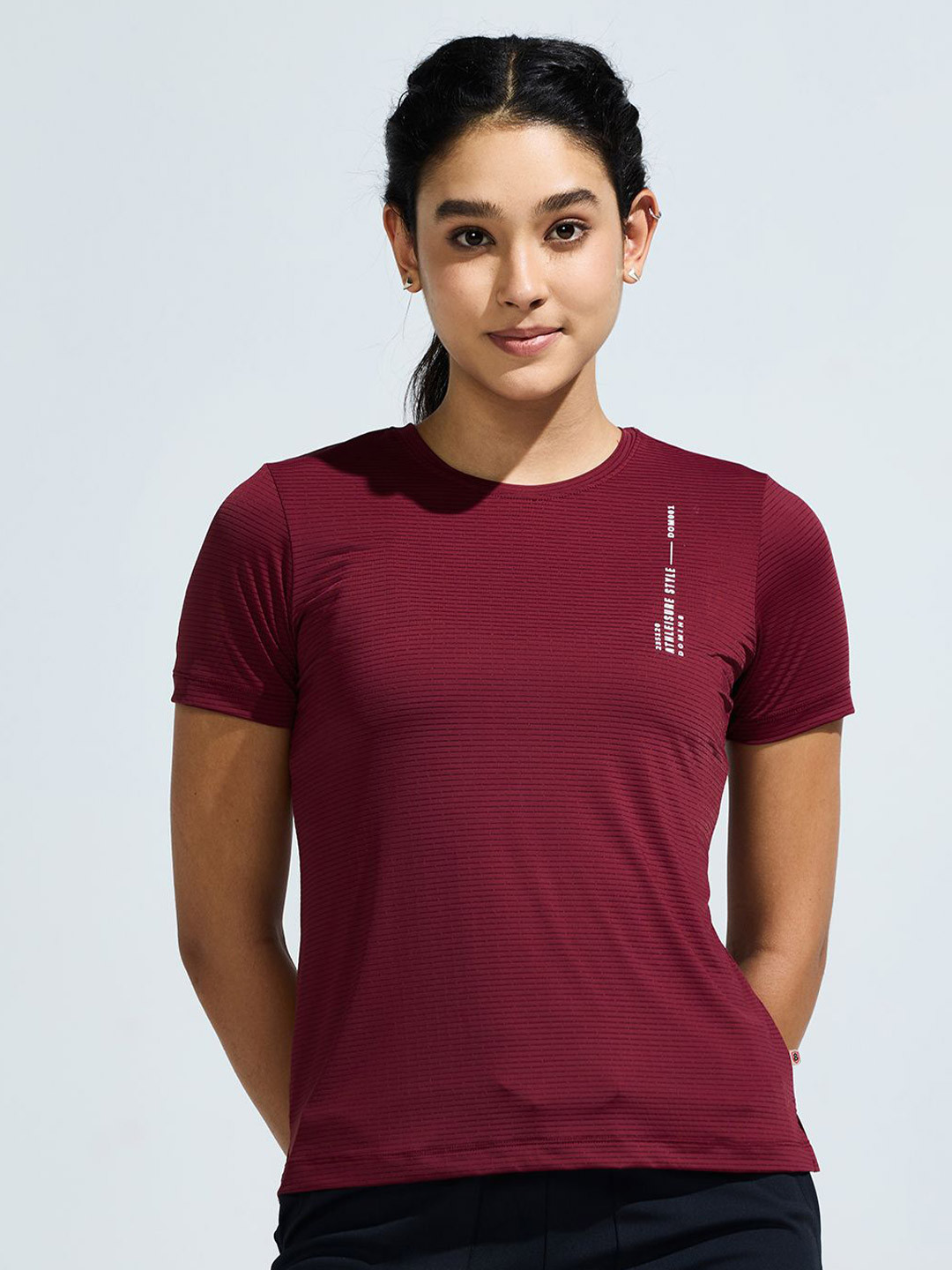 Domin8 Women's Trendy Breathable Criss Cross Back Mesh Smooth and Soft Top