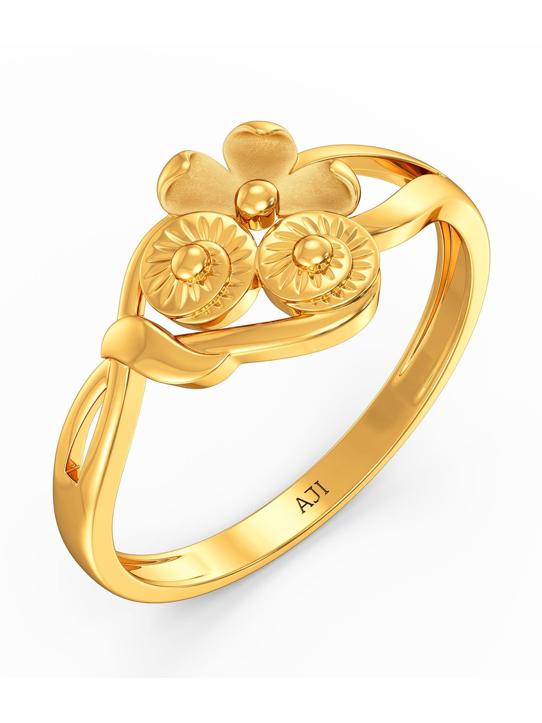 Joyalukkas Women 22Kt Gold Blooming Finger Ring - 2.372 g