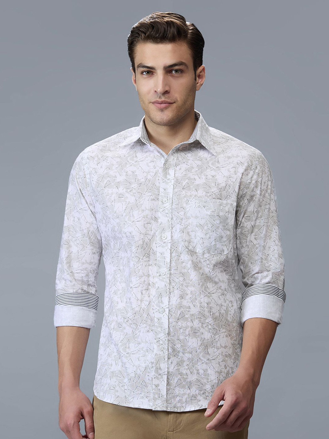 Kenneth Cole Men Pure Cotton Premium Slim Fit Printed Casual Shirt