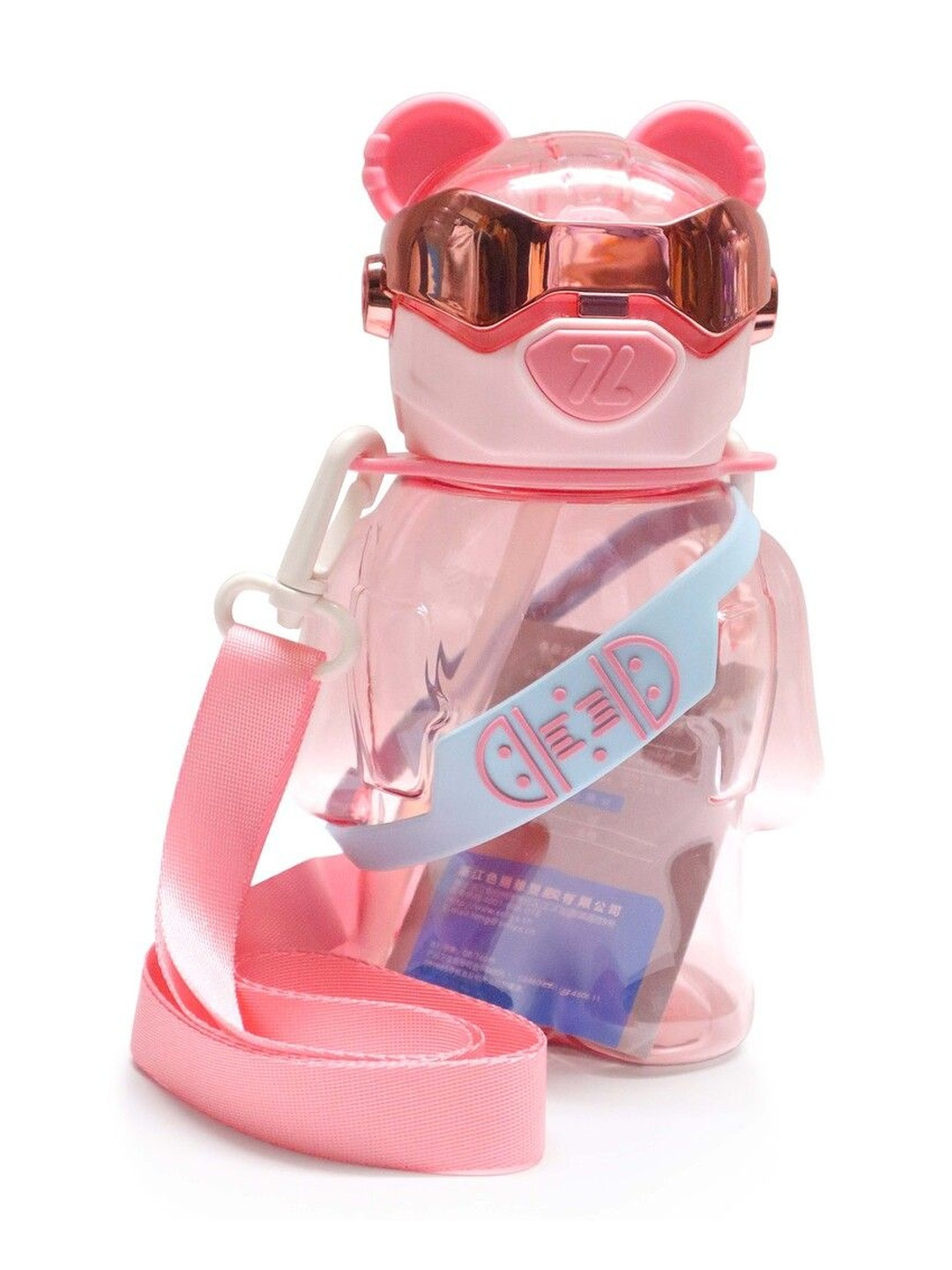 Lifaura Kids Pink & Copper Flip Top Sipper Water Bottle With Straw 550 ml