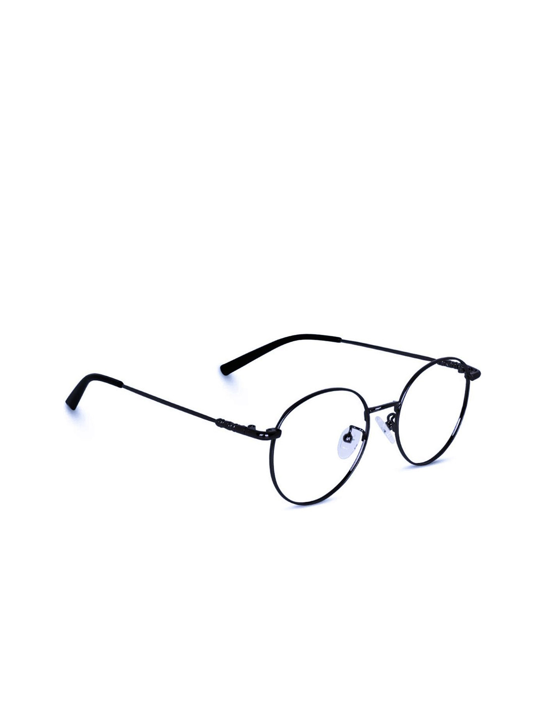 Eyedens Unisex Black Solid Oval Shape Full Rim Square Frames
