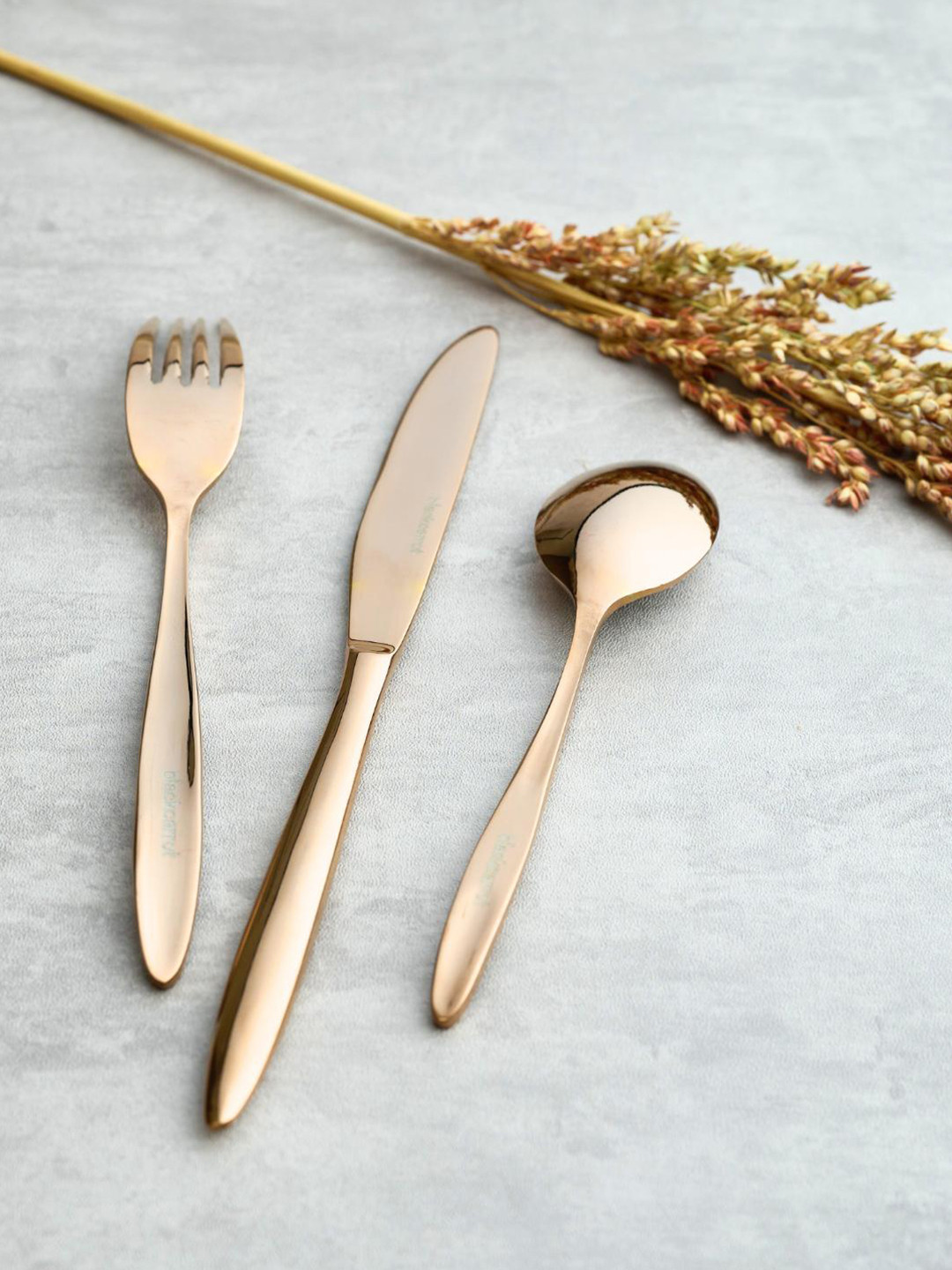 BlackCarrot Rose Gold 3 Pieces Cutlery Set