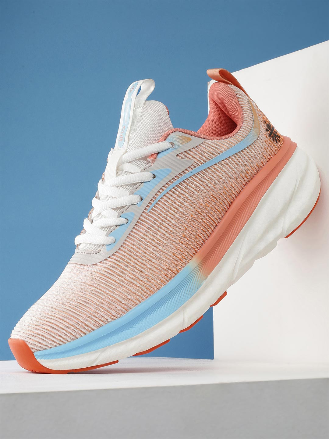 CULT Women L Peach & Ice Blue Flytor Running Shoes