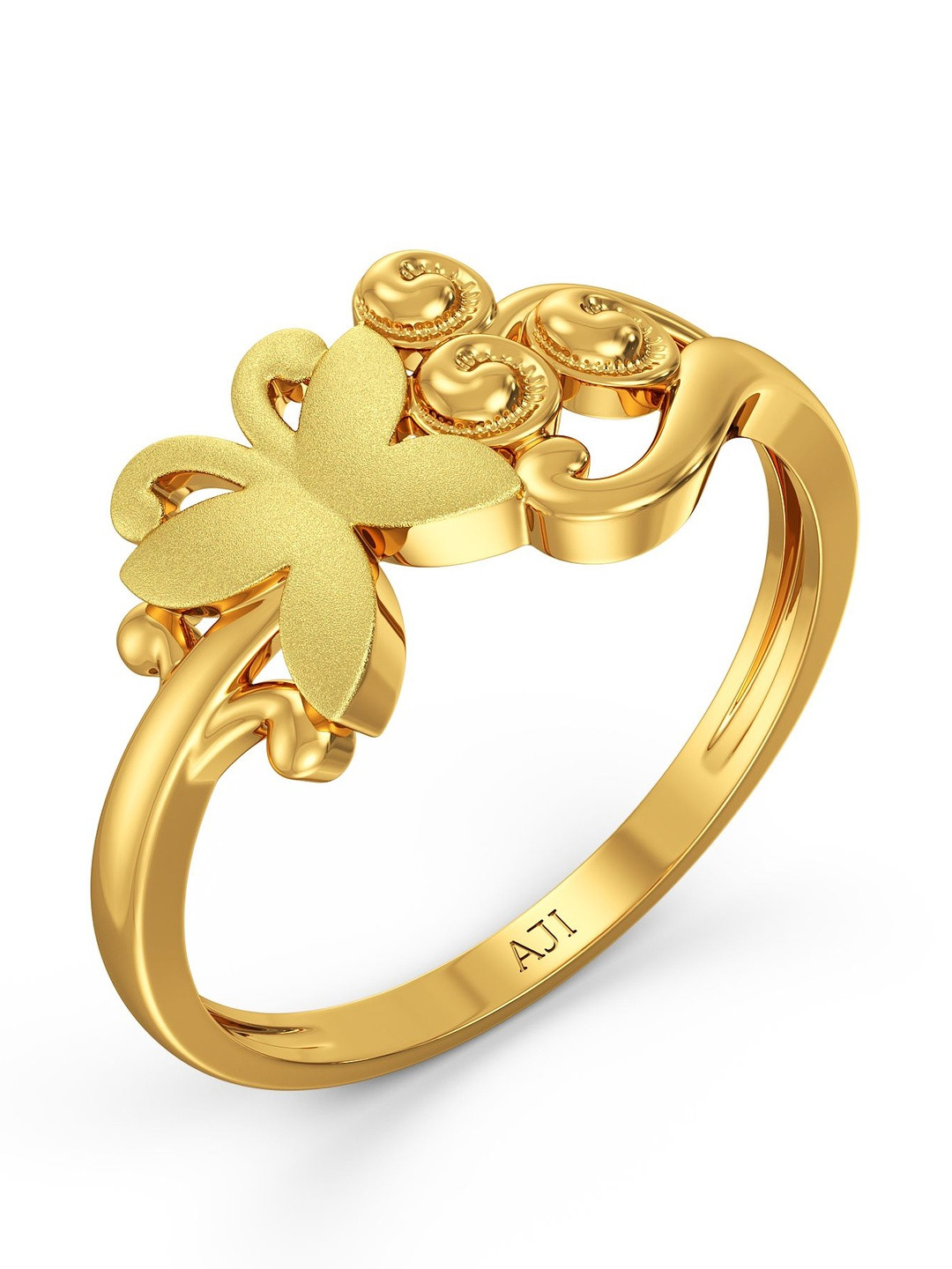 Joyalukkas 22Kt Gold Butterfly Finger Ring - 2.615 g