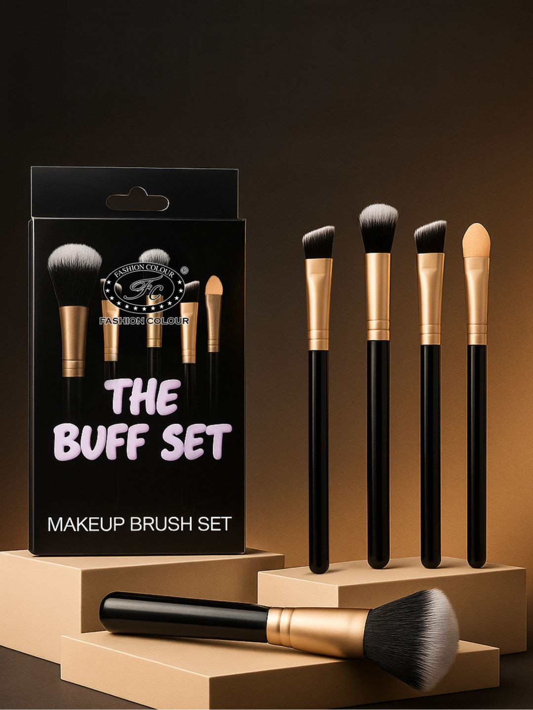 Fashion Colour The Buff Set of 5 Professional Makeup Brush Set - MBS-01