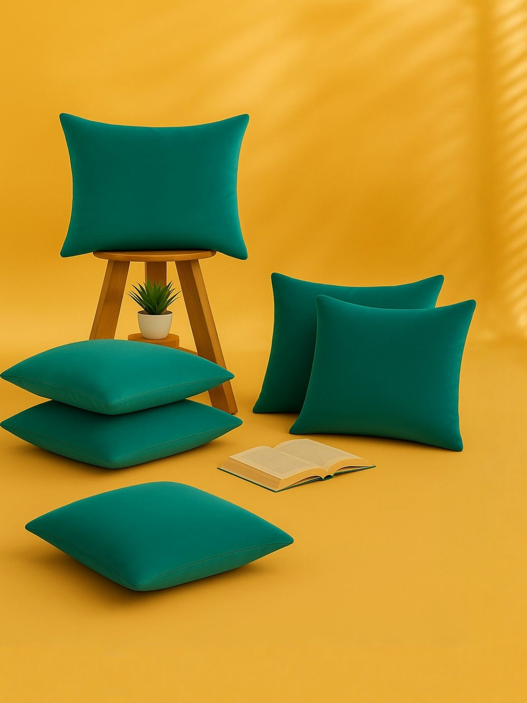 INDHOME LIFE Teal 2 Pieces Velvet Square Cushion Covers