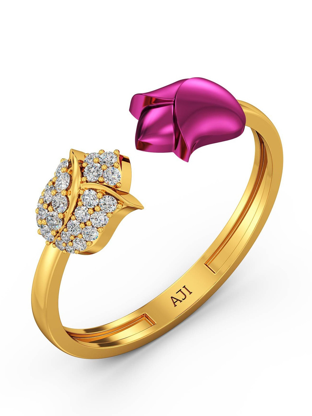 Joyalukkas Women 22Kt Gold Ravishing Buded Finger Ring - 2.202 g