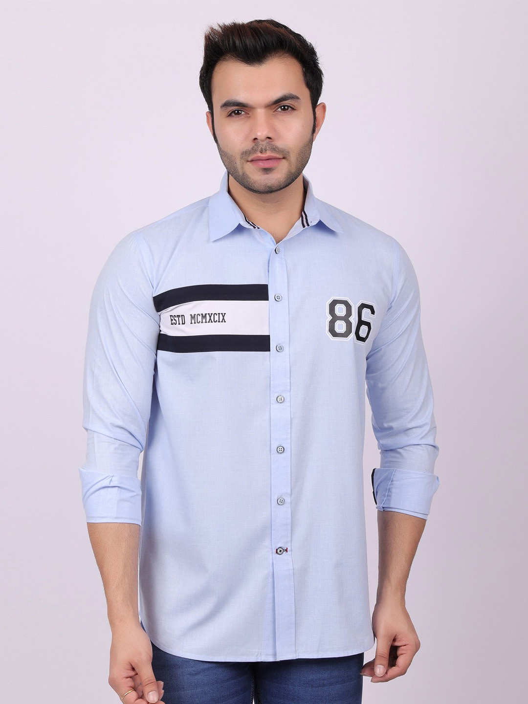 PIER 7 Men Typography Printed Modern Regular Fit Spread Collar Casual Shirt