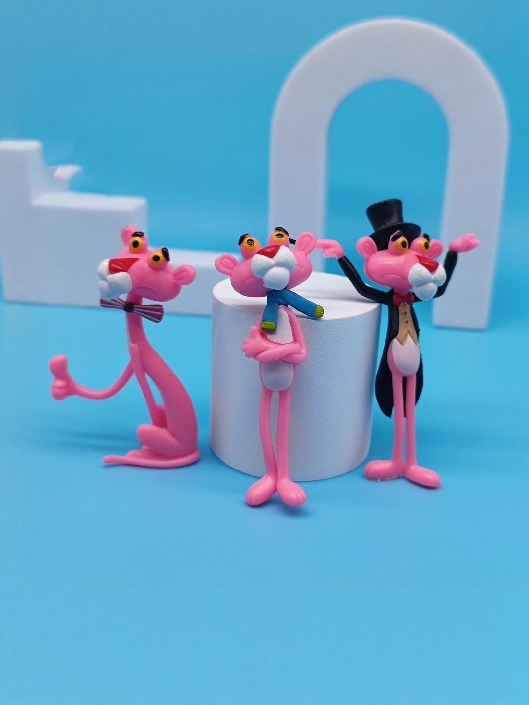 Gopalvilla Pink 4 Pieces Panther Figurine Showpieces