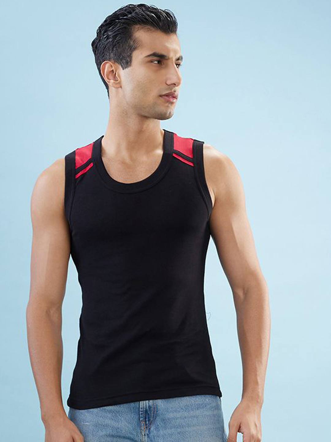 HINT Men Round Neck Pure Cotton Basic Innerwear Vests