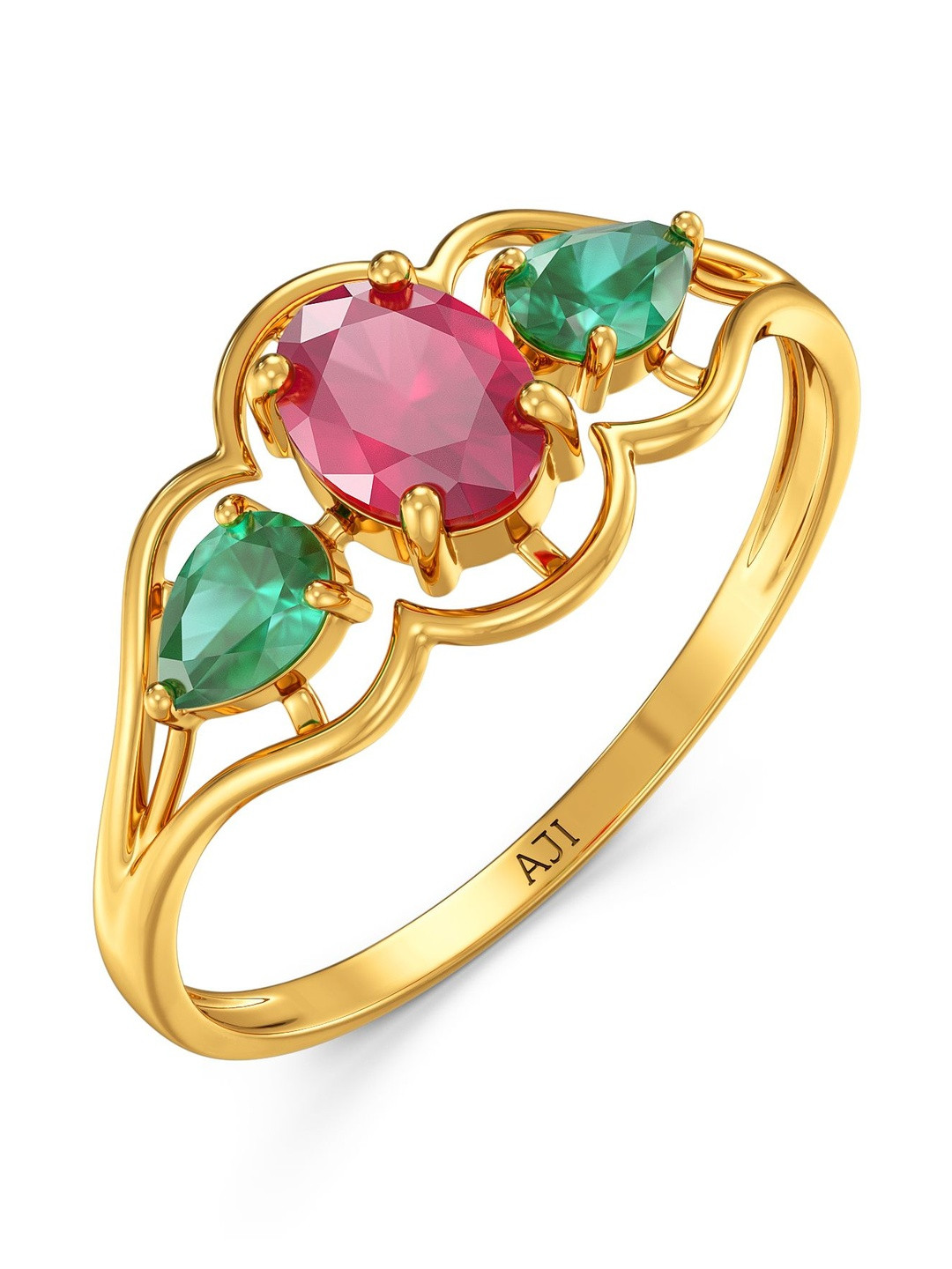 Joyalukkas Women 22Kt Gold Rain Globule Finger Ring - 1.226 g