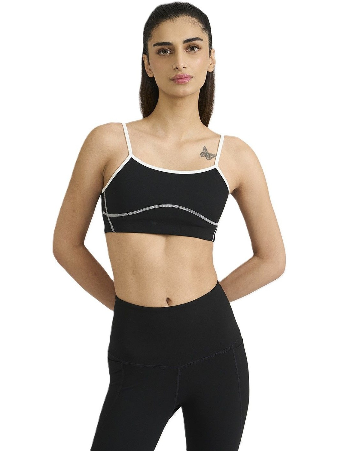 Hunnit Women Round Neck High Impact Medium Coverage Inbuilt Padded Zen Nova Sports Bra