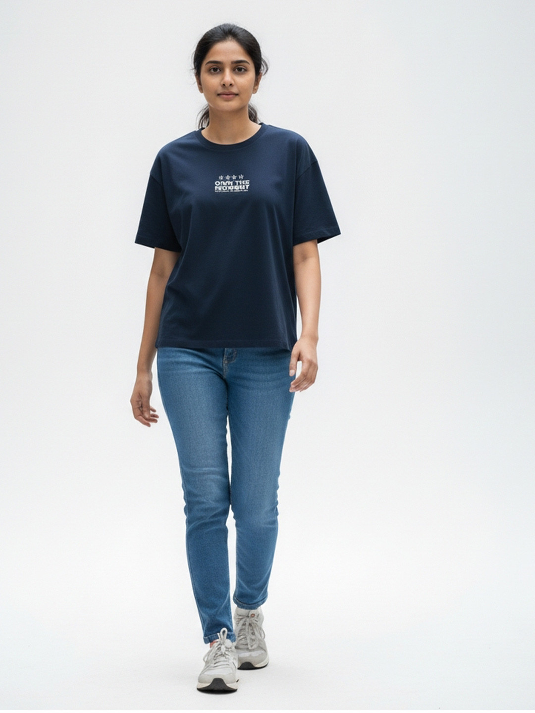 The Hustle Groove Co. Unisex Typography Printed Round Neck Pure Cotton Oversized T-shirt