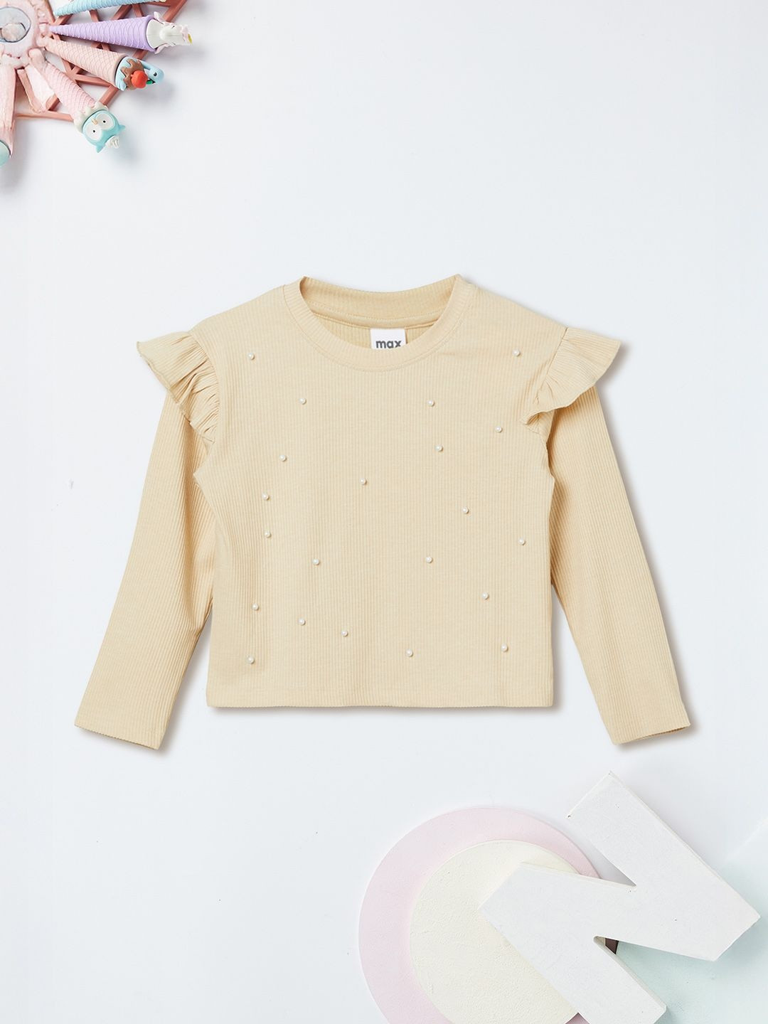 max Girls Pearl Embellished Top