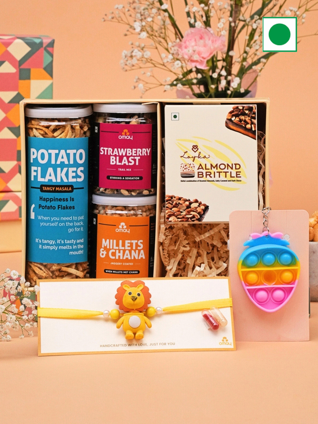 Omay Foods Unisex Set Of 6 Rakhi Gift Box