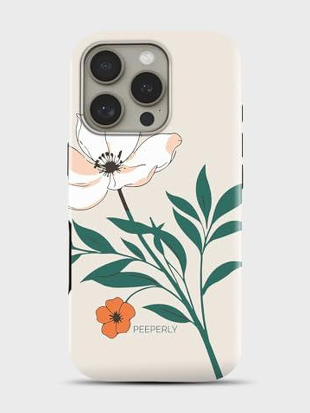 PEEPERLY Unisex iPhone 14 Pro Floral Fleuron Vines Crystal Impact Resistant Back Case