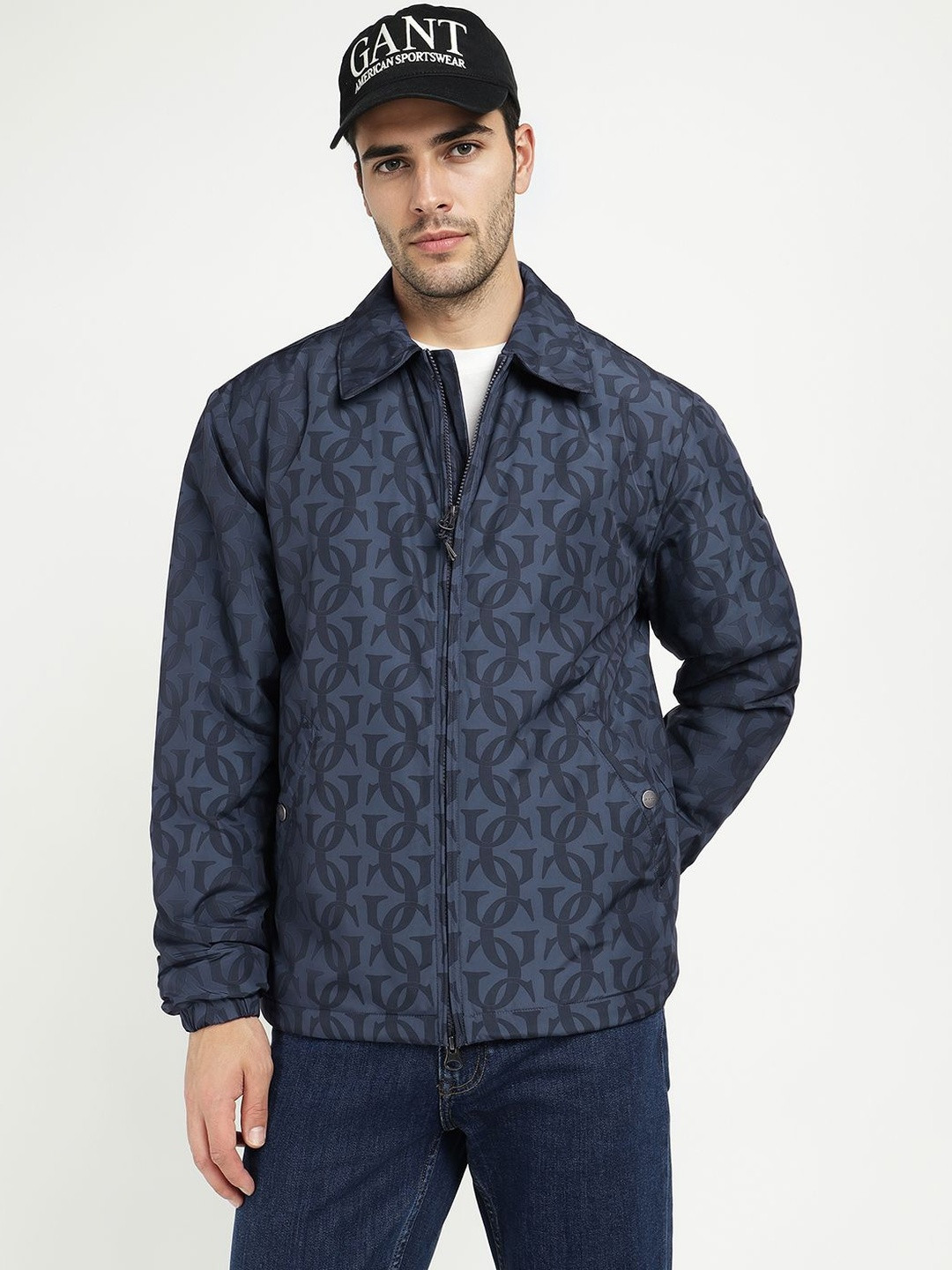 GANT Men Brand Logo Lightweight Bomber Jacket