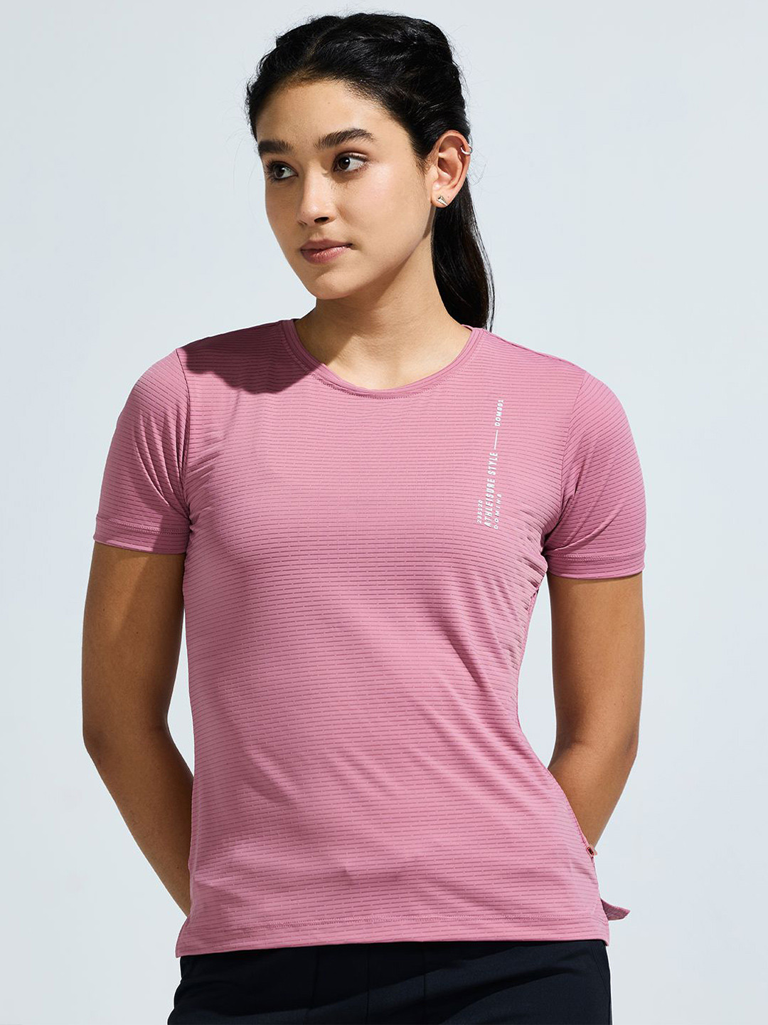 Domin8 Women's Trendy Breathable Criss Cross Back Mesh Smooth and Soft Top