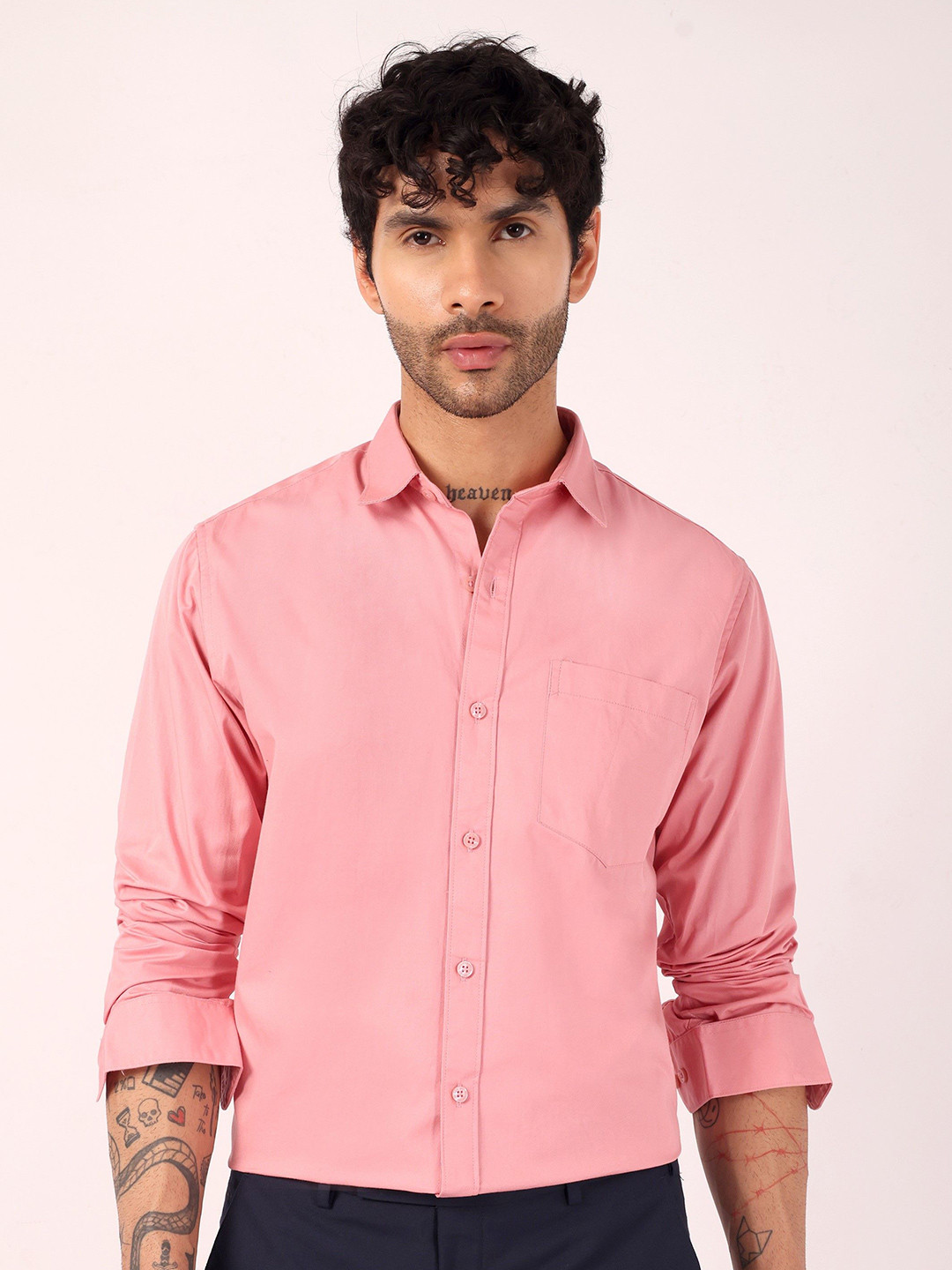 SUI DHAGA Relaxed Fit Comfort Cotton Spread Collar Full Sleeves Casual Shirt