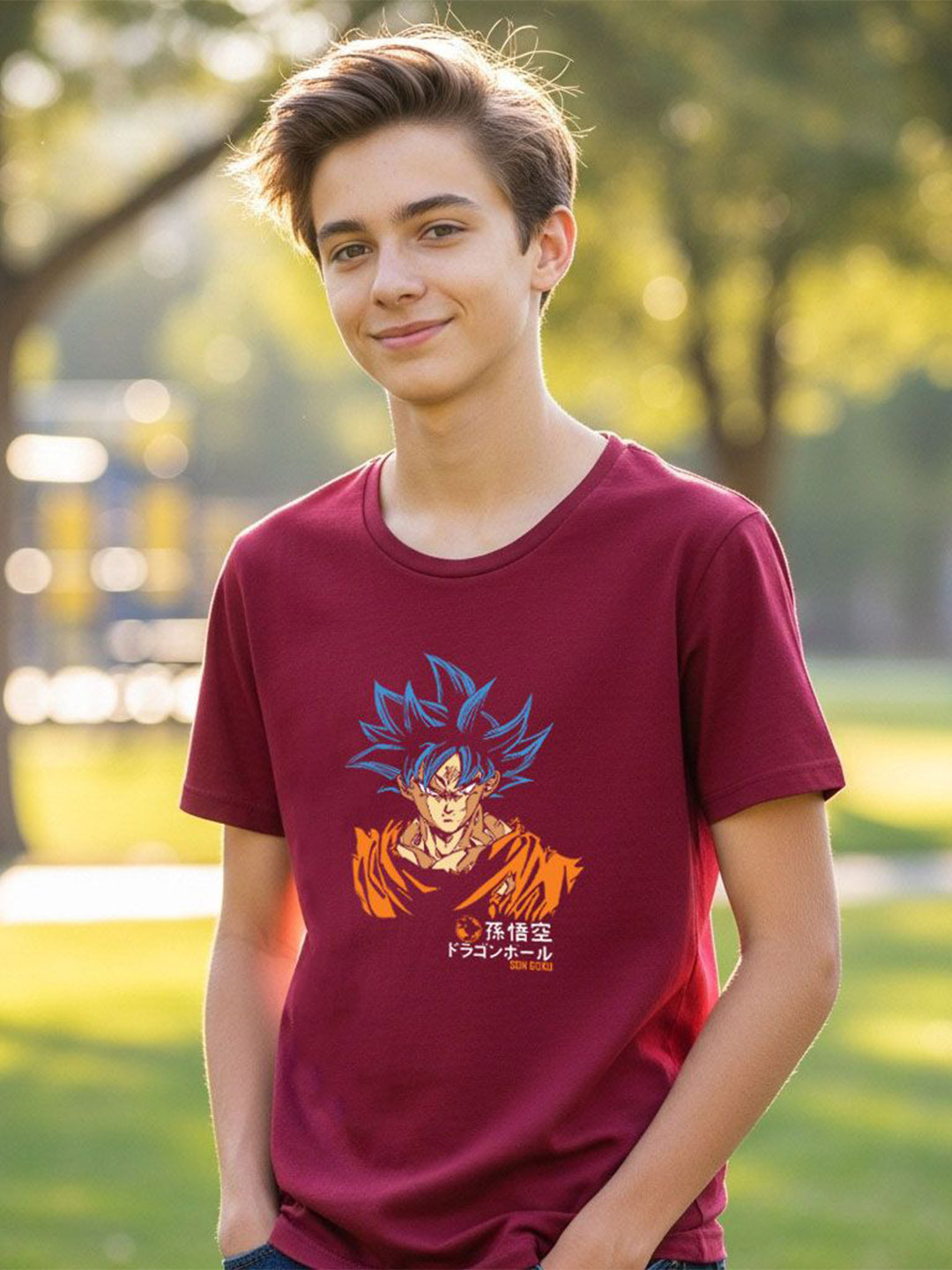 LONDON STREET Boys Red Half Sleeve Round Neck Graphic Printed T-Shirt