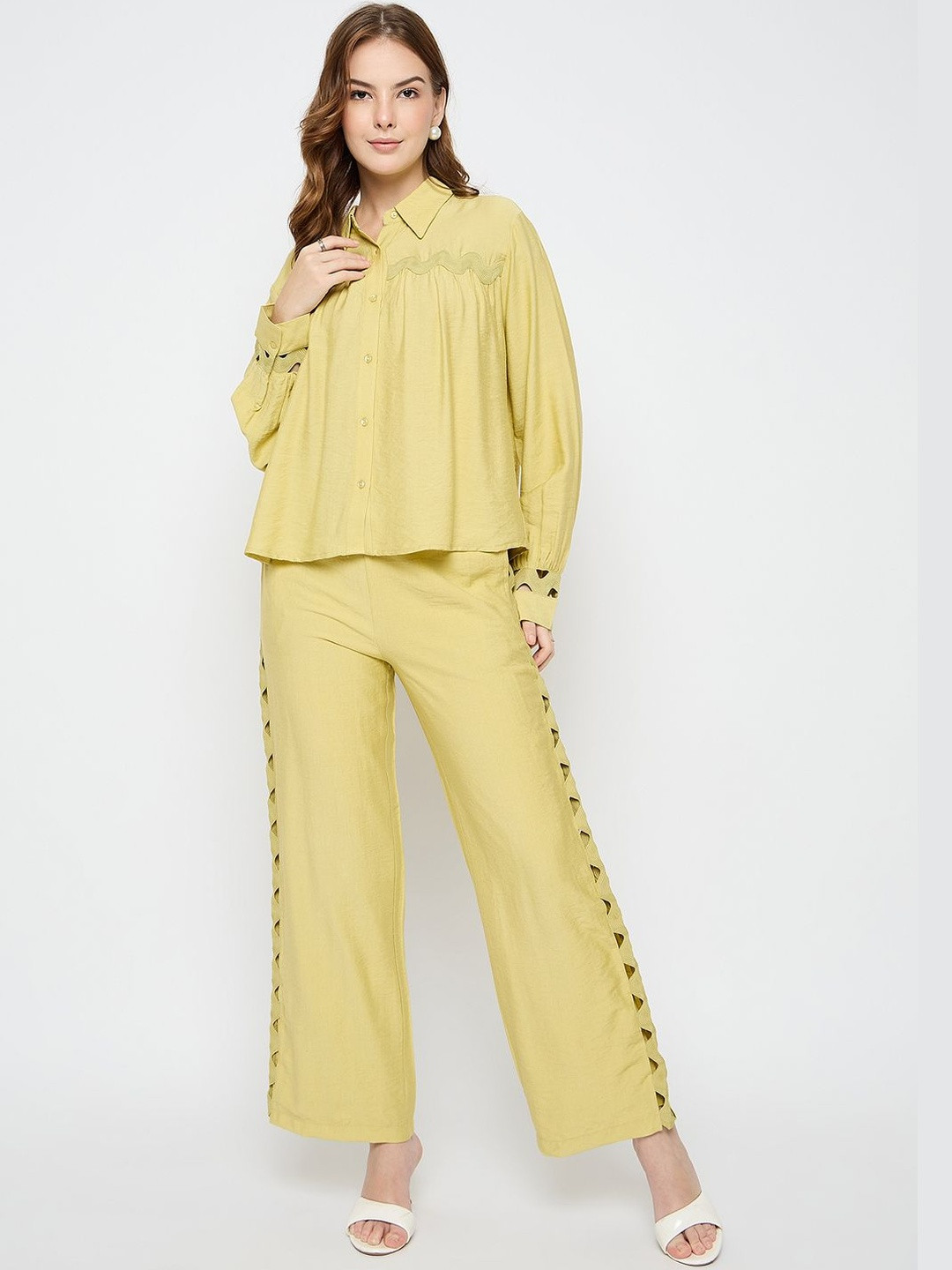 Madame Ensemble Long Sleeves Shirt With Trouser