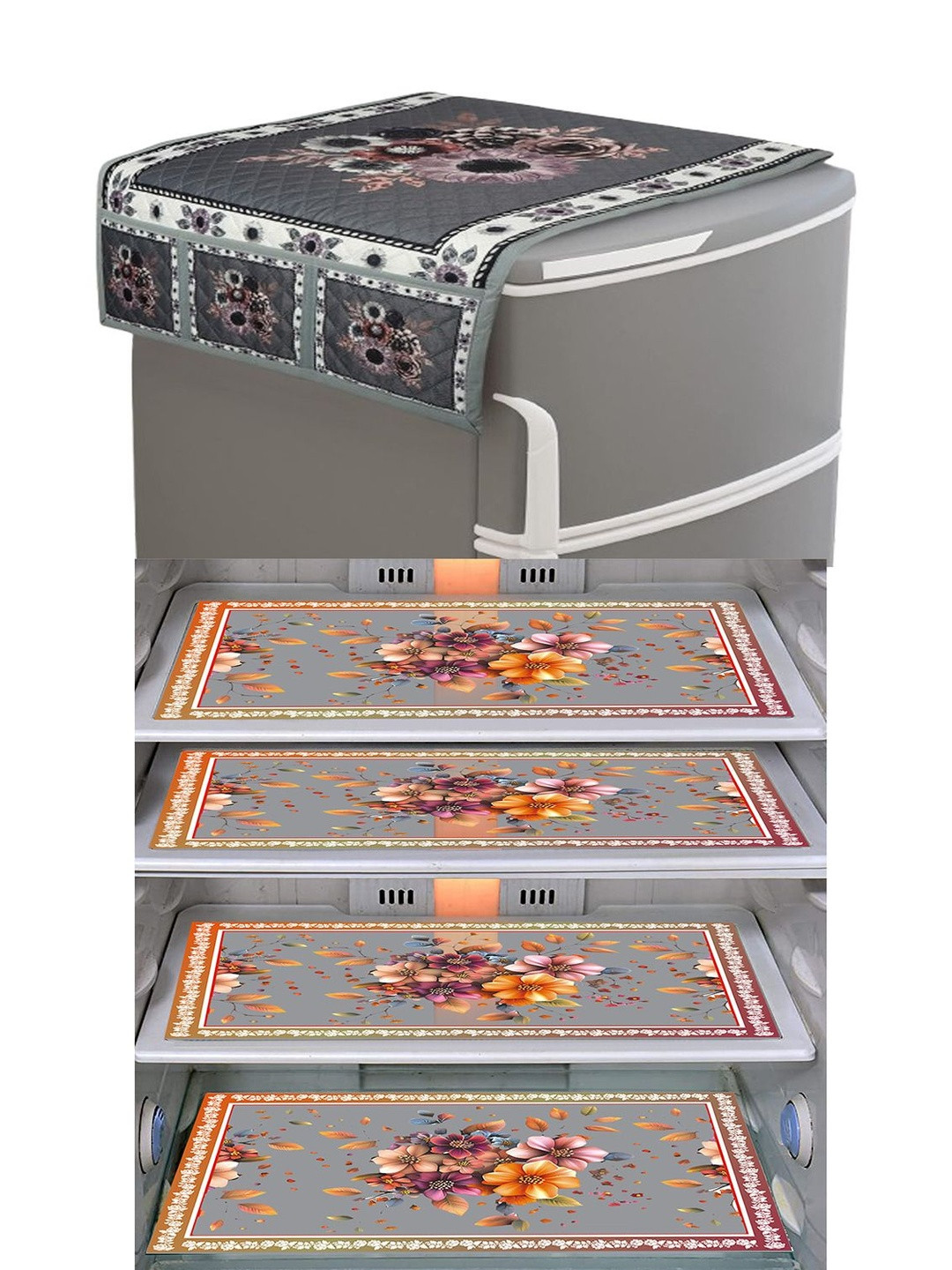 LooMantha 4 Fridge Mat & 1 Fridge Top Cover