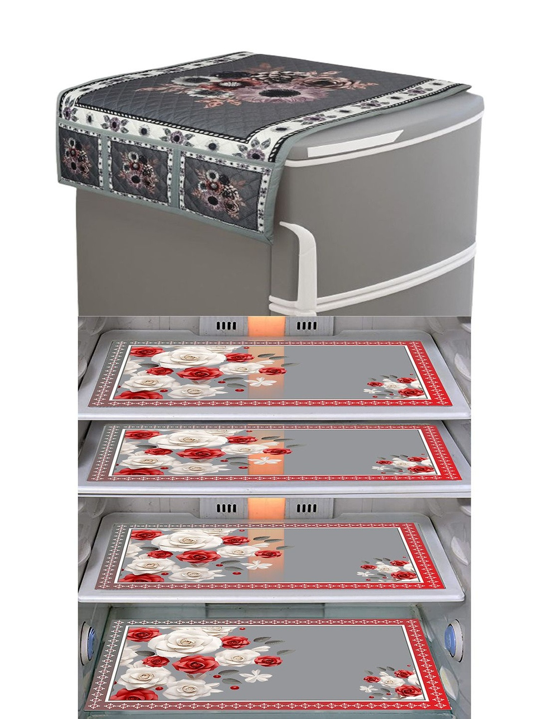 LooMantha 4 Fridge Mat & 1 Fridge Top Cover