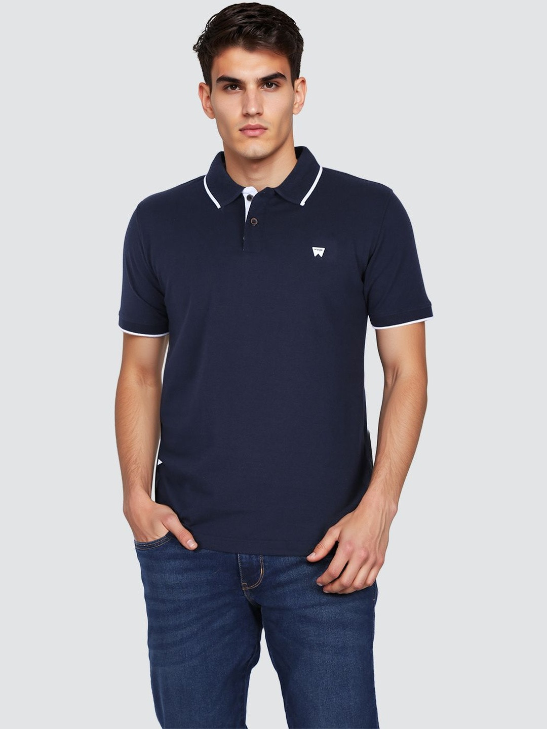 Wrangler Short Sleeves Polo Collar Pure Cotton Regular Fit Tshirt
